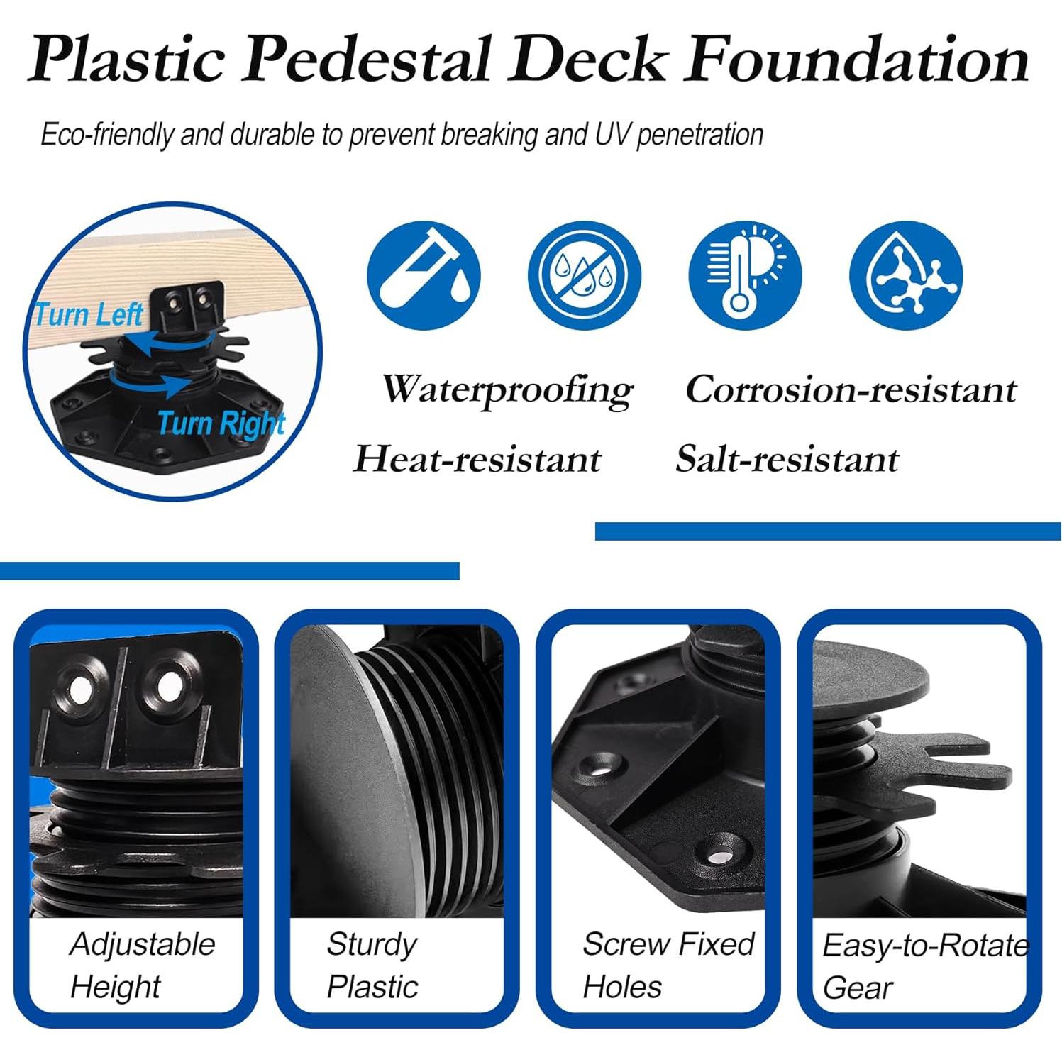 Soporte de Deck Ajustable Superjackwang 10 PCS con Sujetadores