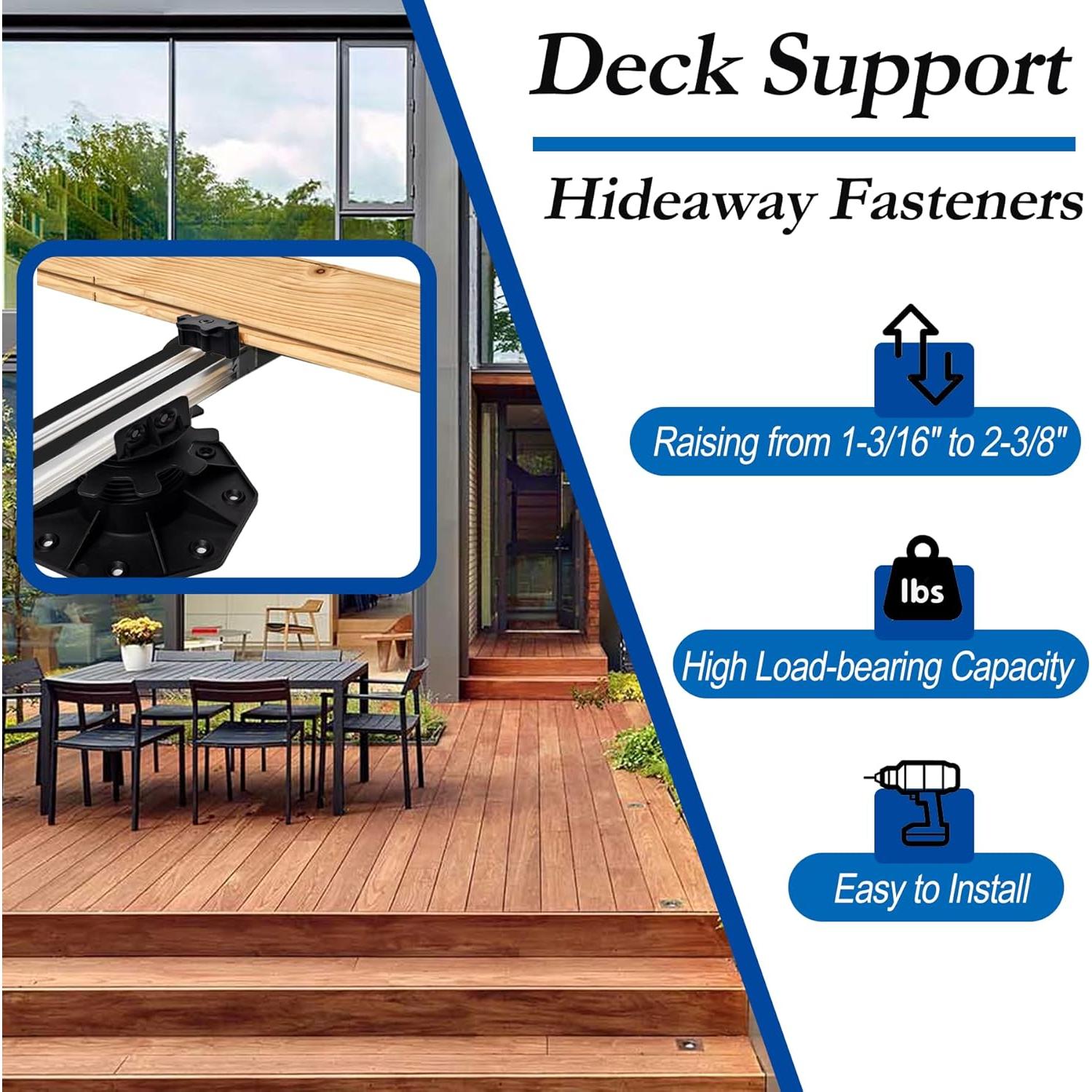 Soporte de Deck Ajustable Superjackwang 10 PCS con Sujetadores