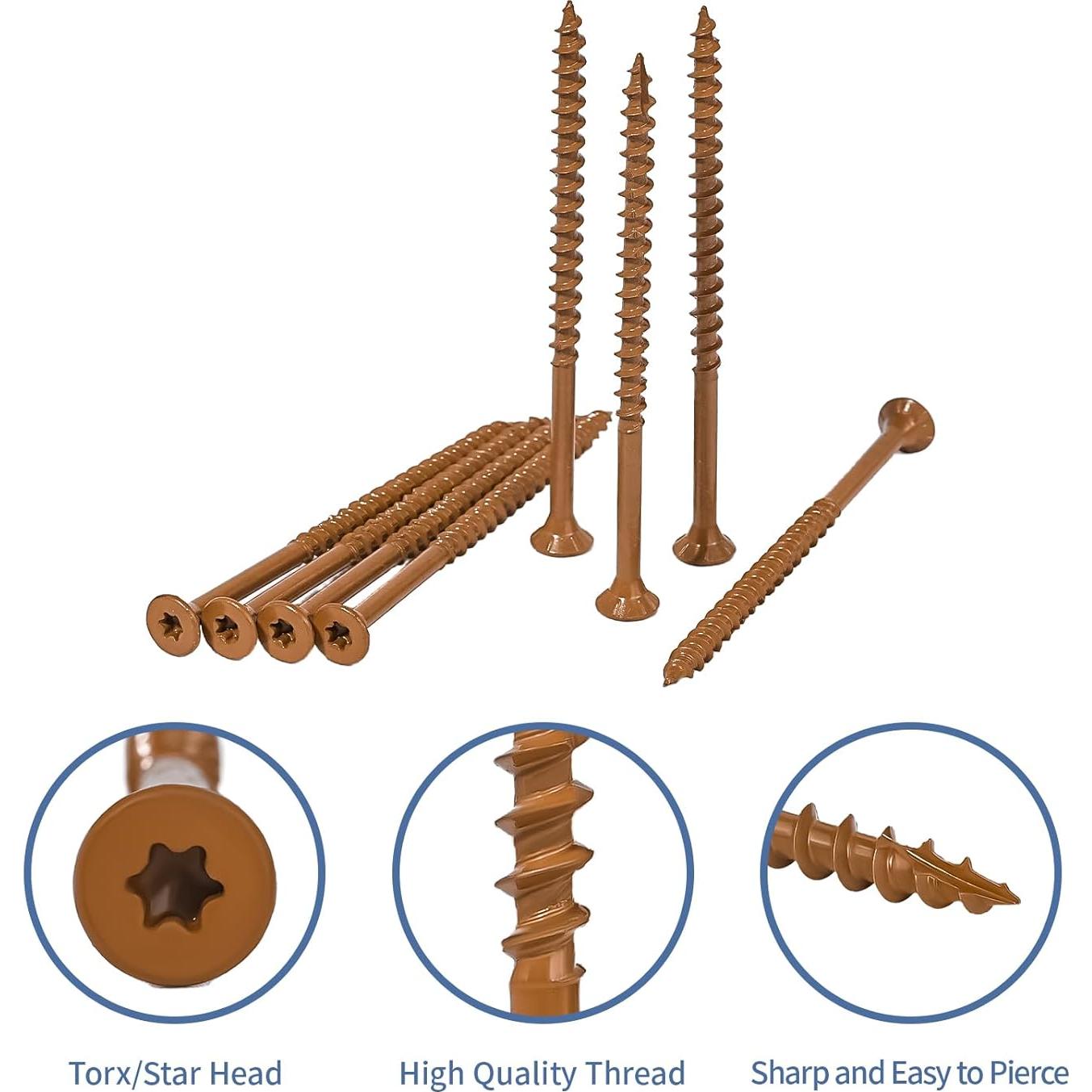 Tornillos de Madera GOOBETTER #10 x 8.9 cm 250 Pcs Anticorrosión