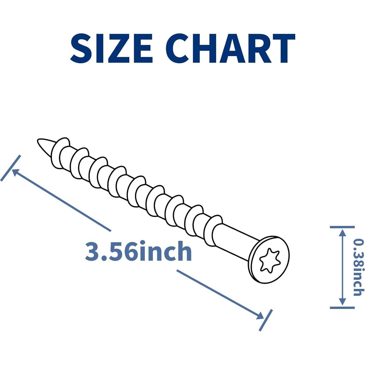 Tornillos de Madera GOOBETTER #10 x 8.9 cm 250 Pcs Anticorrosión
