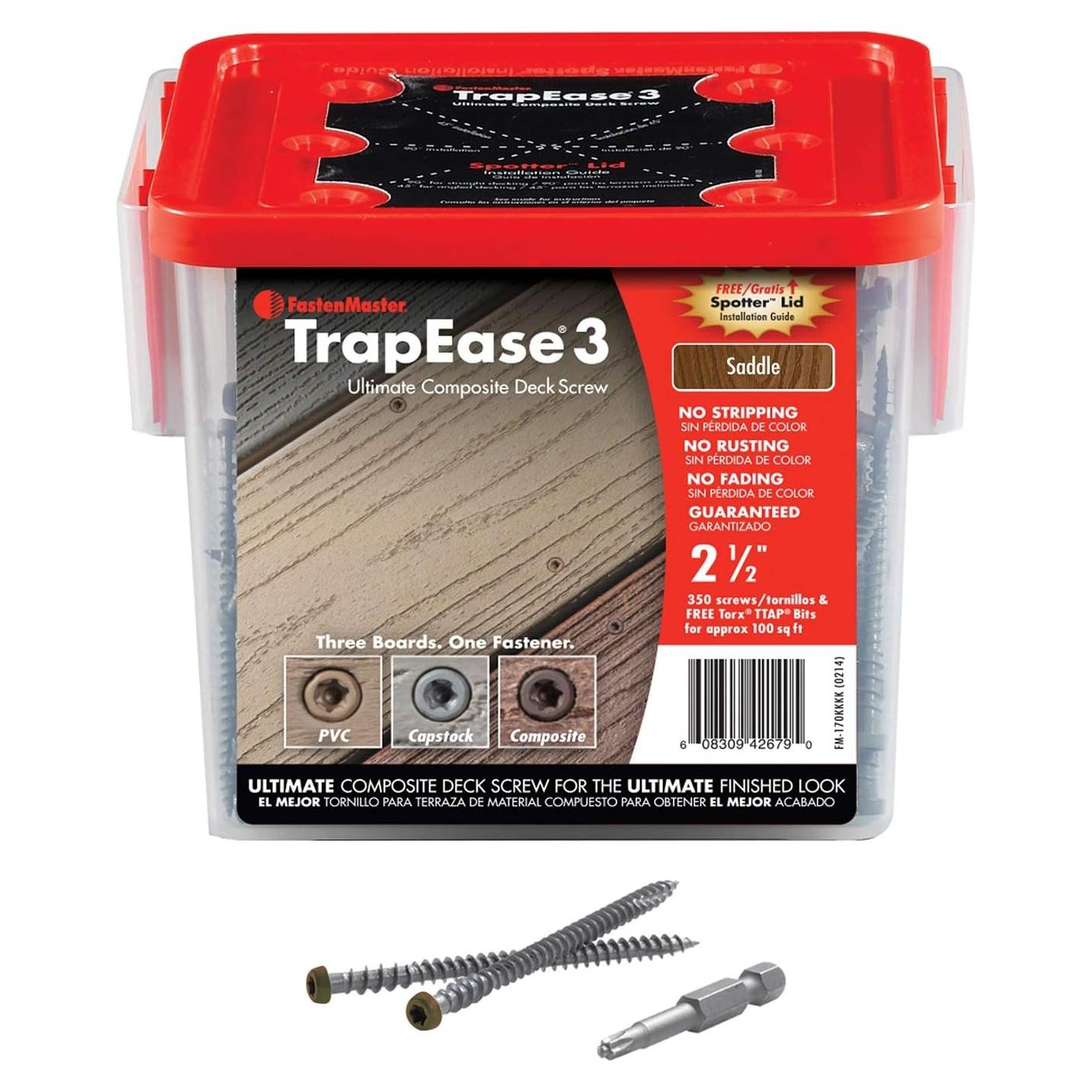 Tornillo de Deck FastenMaster Comp Saddle 6.35 cm Marrón