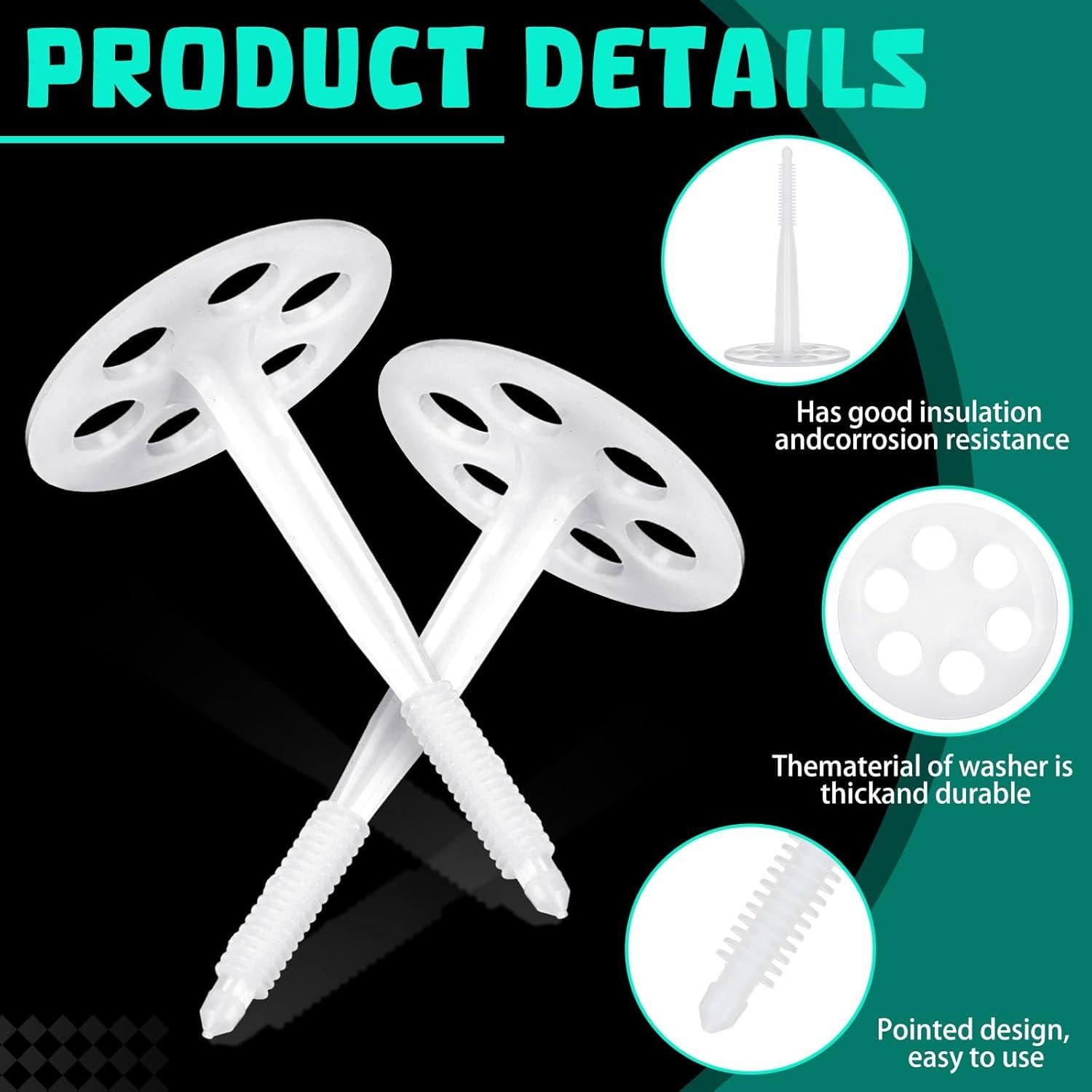 100 Sujetadores de Aislamiento Plástico Wonderjune 10 cm