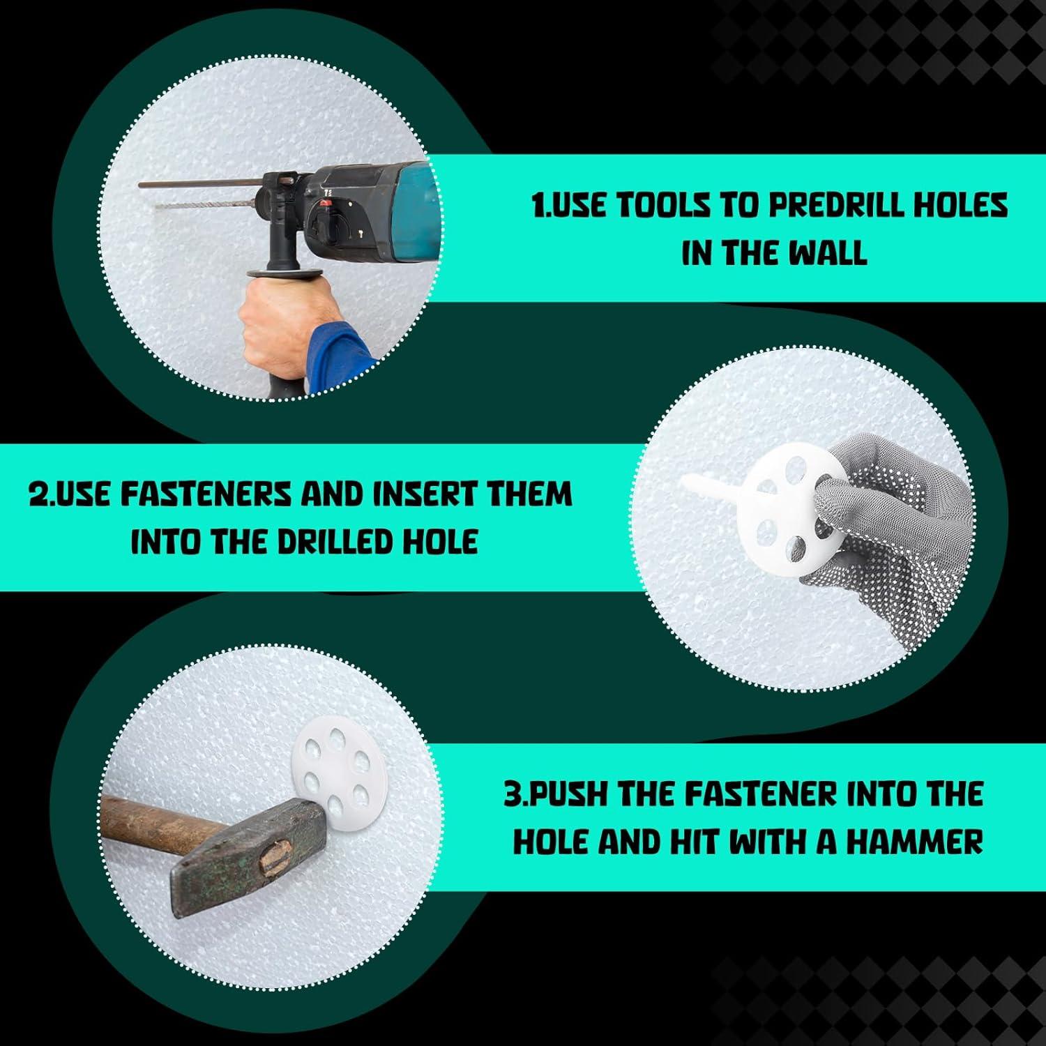 100 Sujetadores de Aislamiento Plástico Wonderjune 10 cm