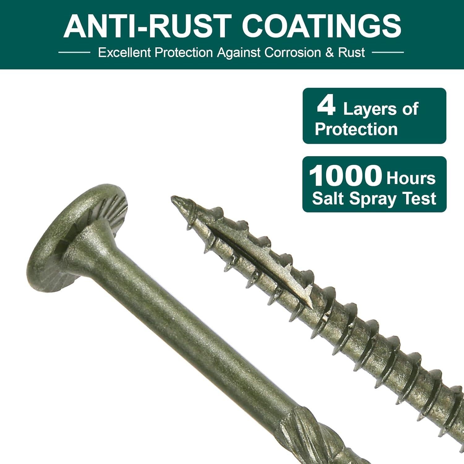 100 Tornillos de Madera FMhotu 15 cm Resistentes a la Oxidación