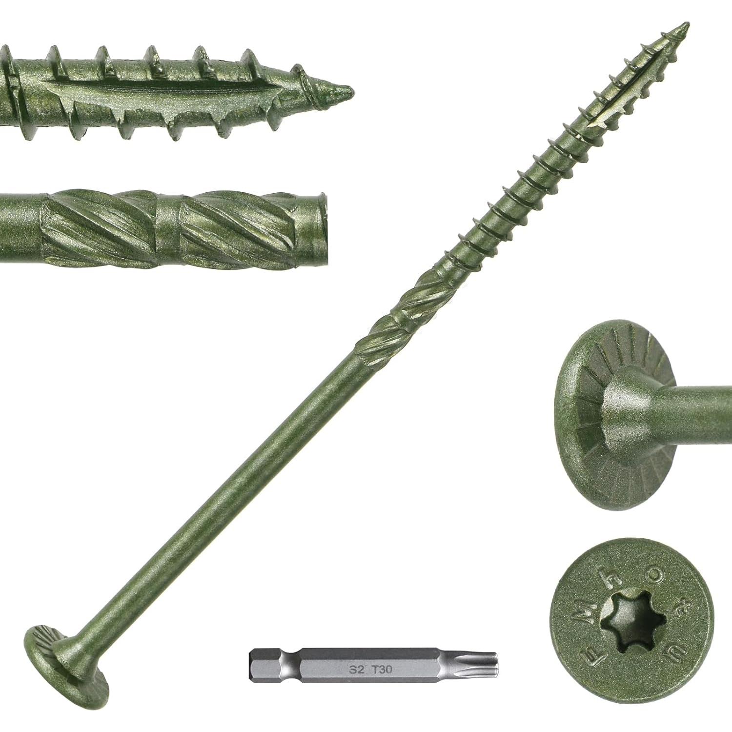 100 Tornillos de Madera FMhotu 15 cm Resistentes a la Oxidación