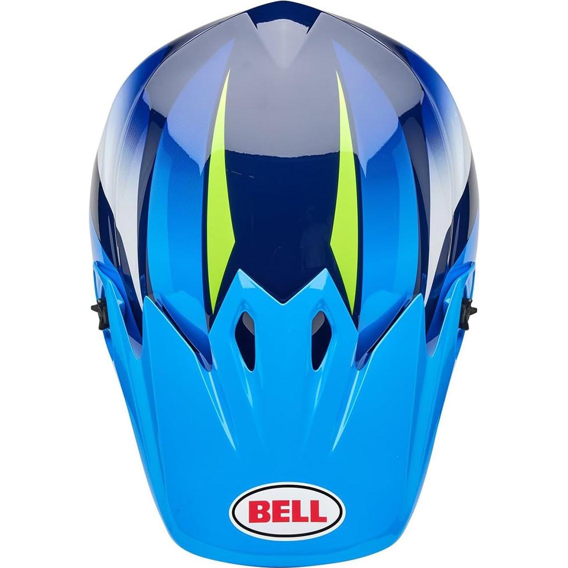 Casco de Motocross BELL MX-9 MIPS Azul Amarillo Grande