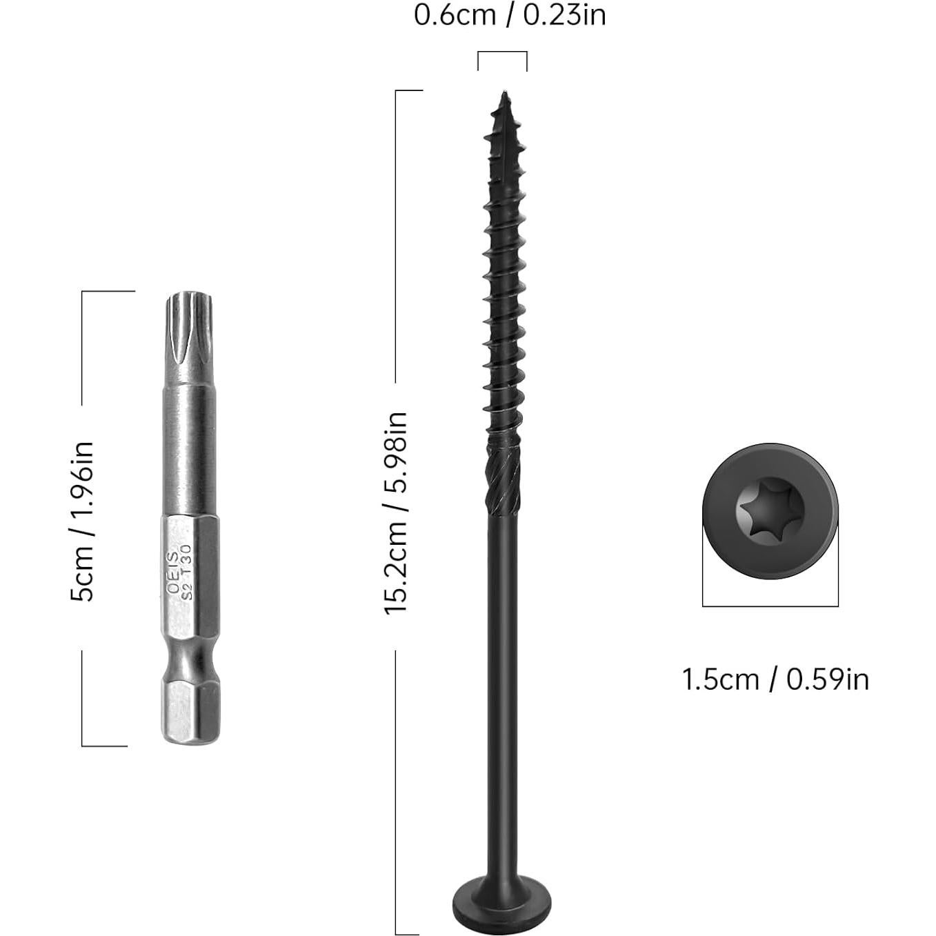 Tornillos de Deck SHANCAI 15.24 cm 300 Pcs Alta Resistencia