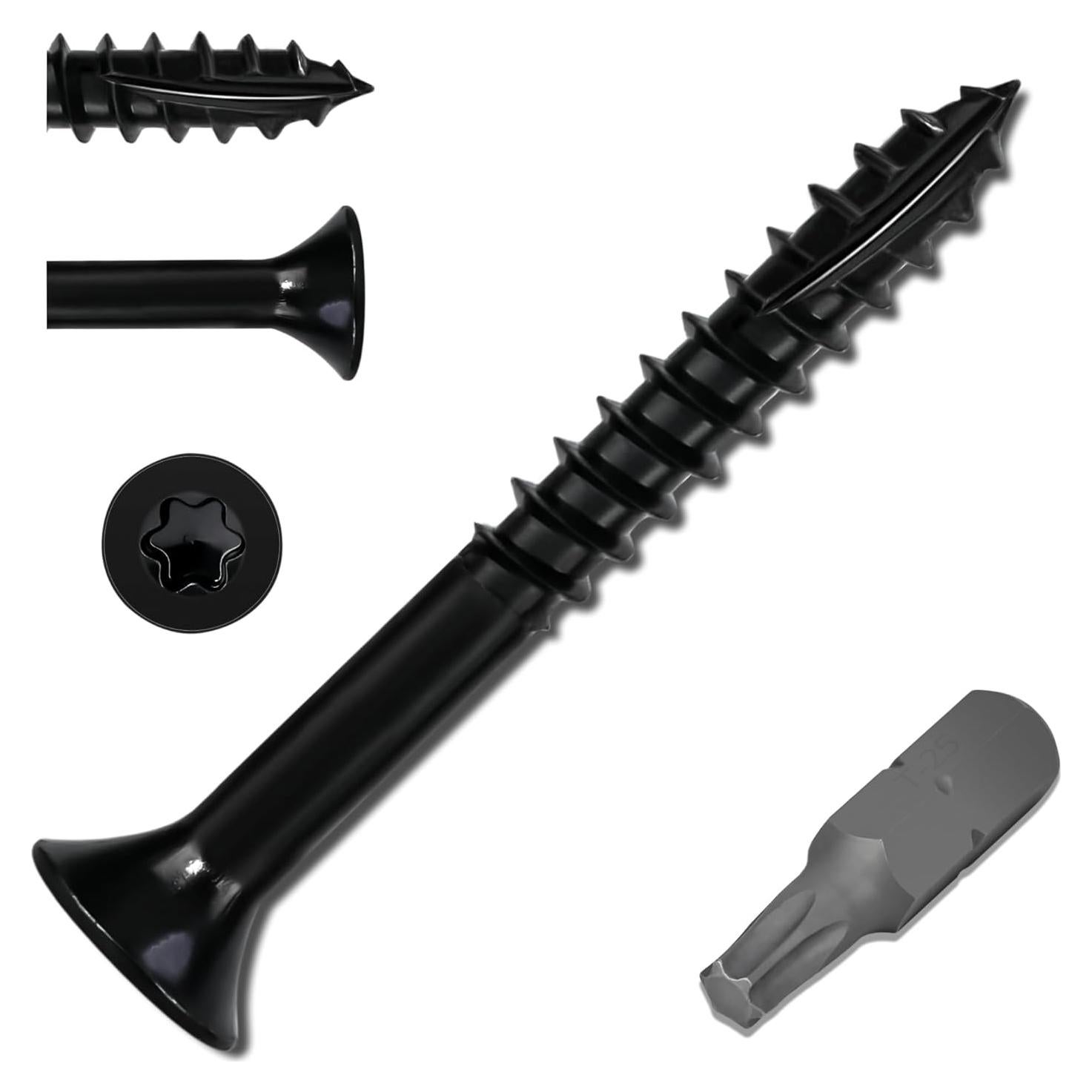 Tornillos para Deck Torx #9 x 57 mm Negro 50 Pcs Deckmate