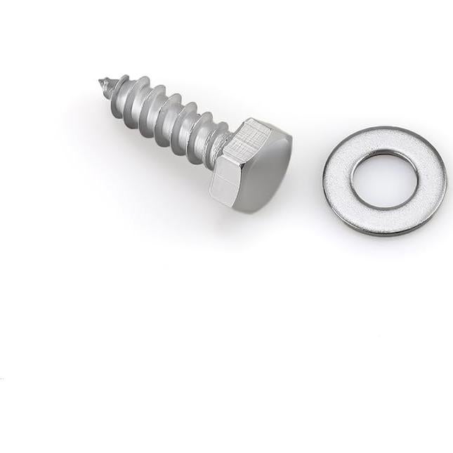 20 Tornillos Hexagonales Acero Inoxidable 304 1/4 x 25mm con Arandelas