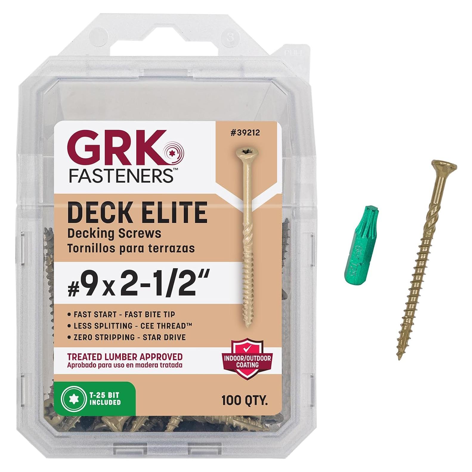 Tornillos Elite para Deck ITW BRANDS 9 x 6.35 cm 100 Pzas