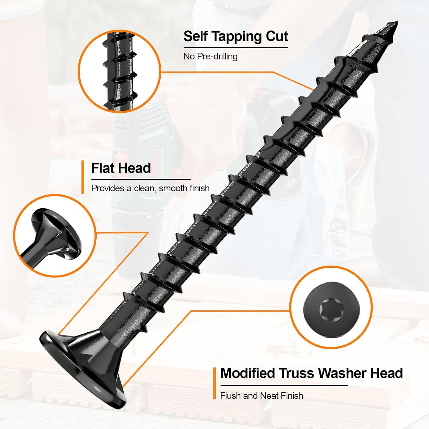 Tornillos para Deck FMhotu 3.2cm 500Pcs Resistente Oxidación