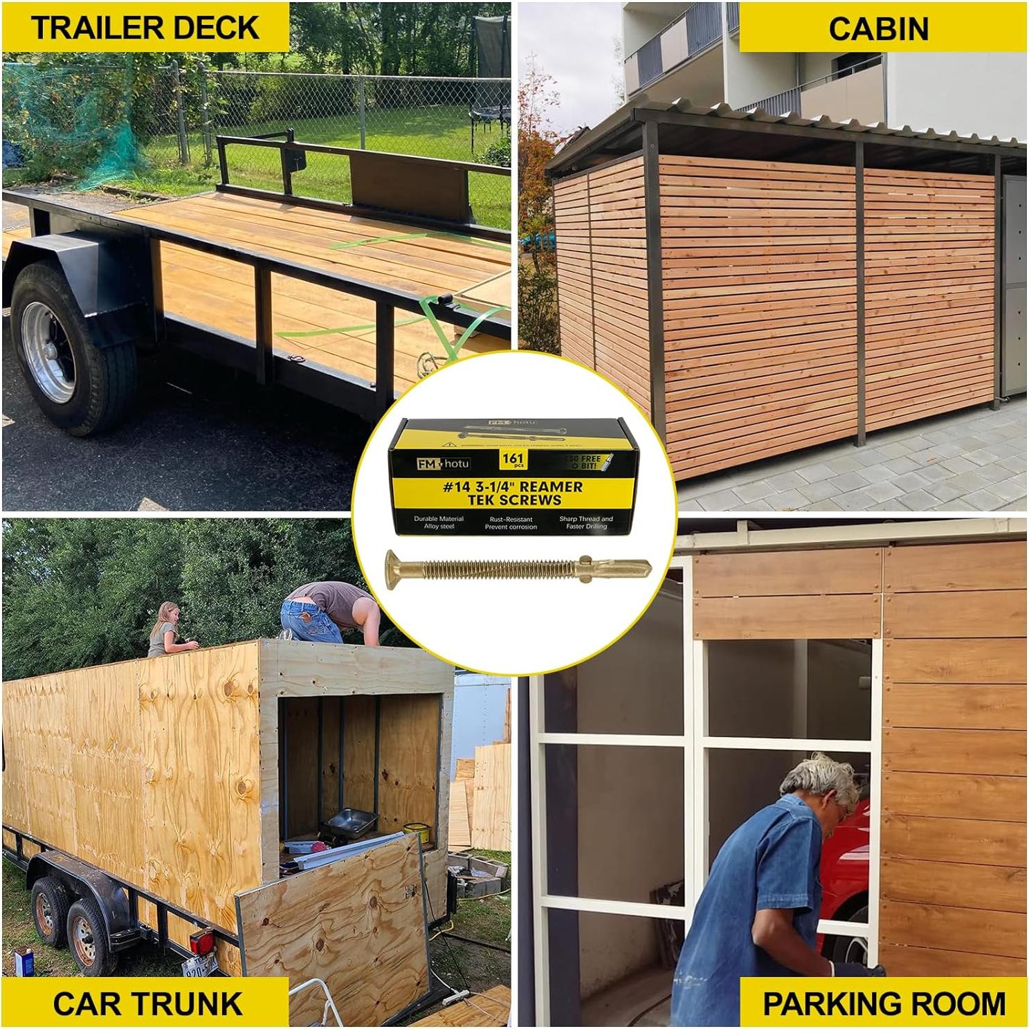 Tornillos Autoperforantes para Madera y Metal FMhotu 161 Pzas