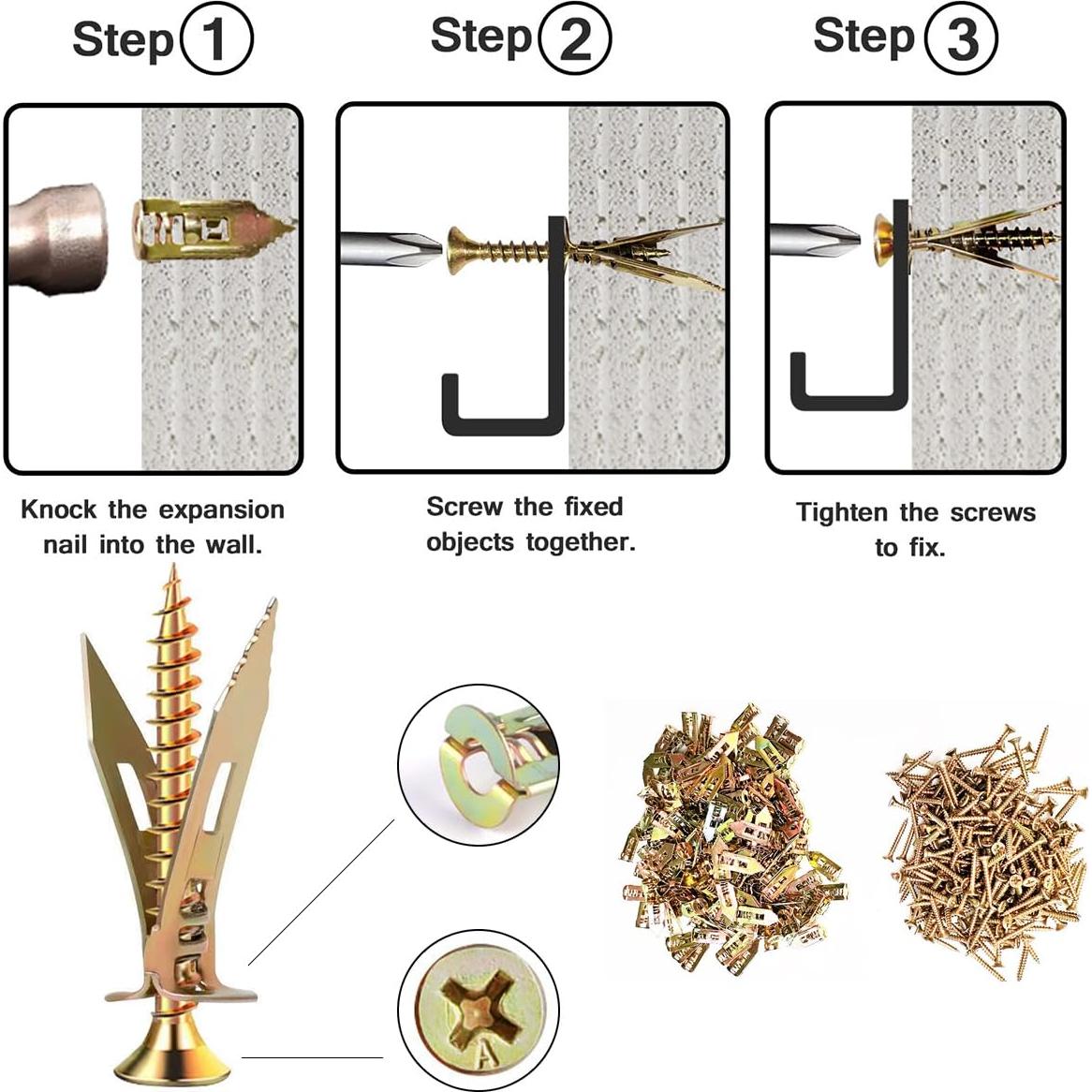 Kit de Anclajes y Tornillos Autoperforantes TriLnno 20 Pzas