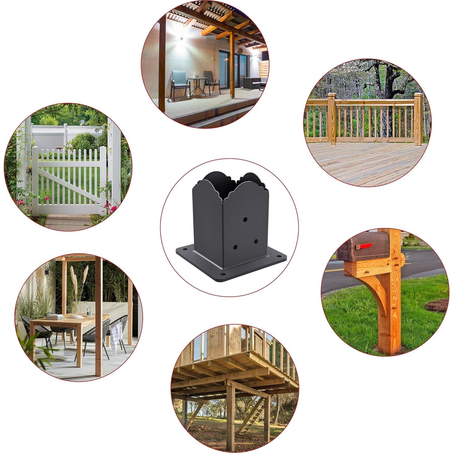 Base de Poste 4x4 CHICAURA - Soporte de Acero con Tornillos