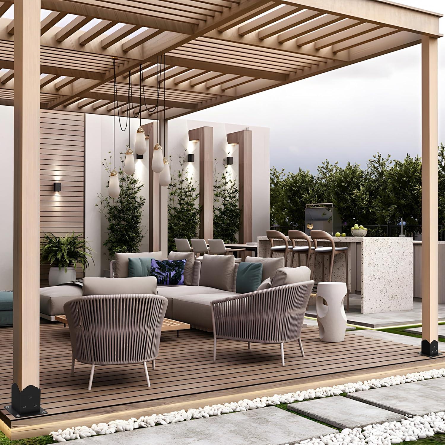 Base de Poste 4x4 CHICAURA - Soporte de Acero con Tornillos