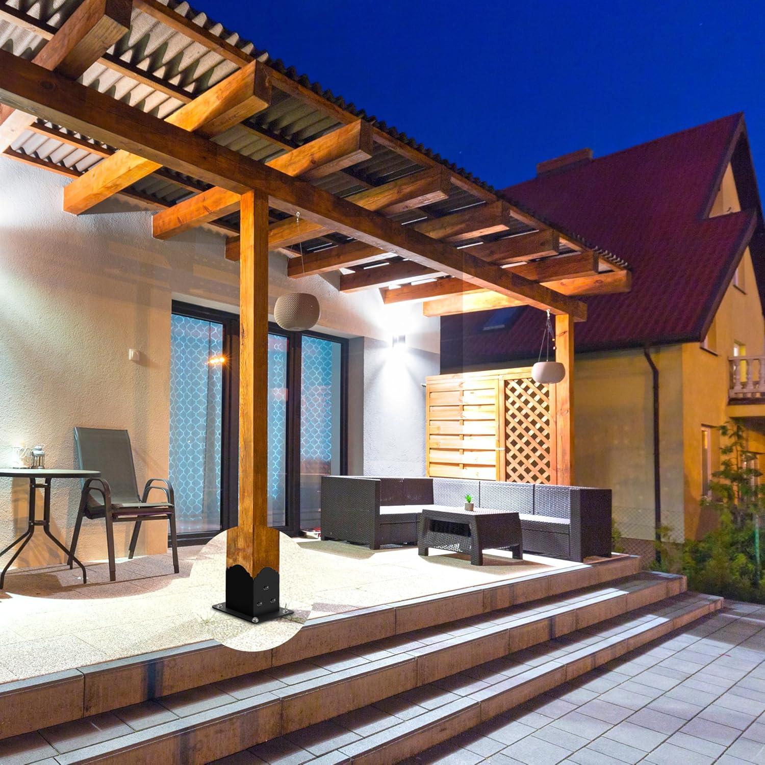 Base de Poste 4x4 CHICAURA - Soporte de Acero con Tornillos