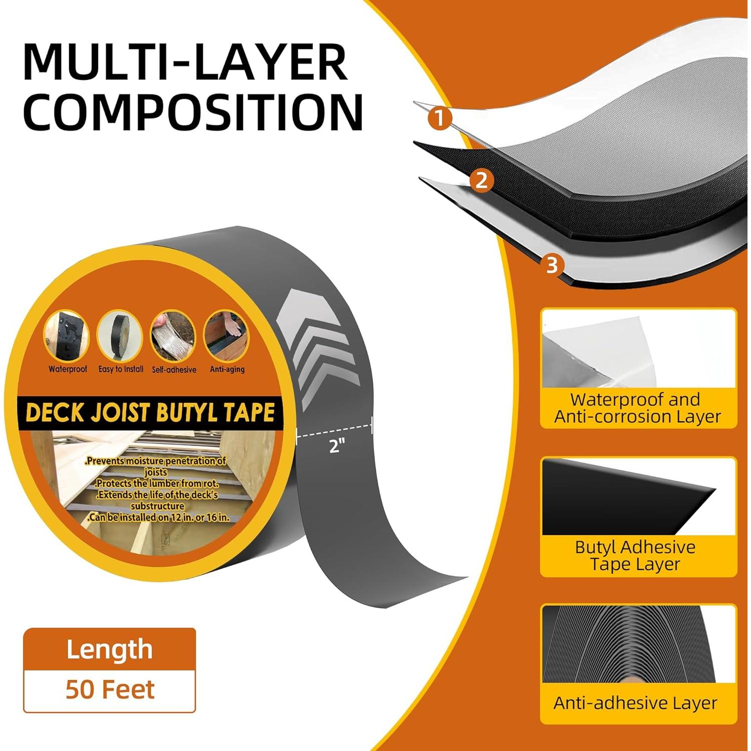 Cinta Selladora de Butilo JOAPRIL 12 Rollos 5 cm x 15 m