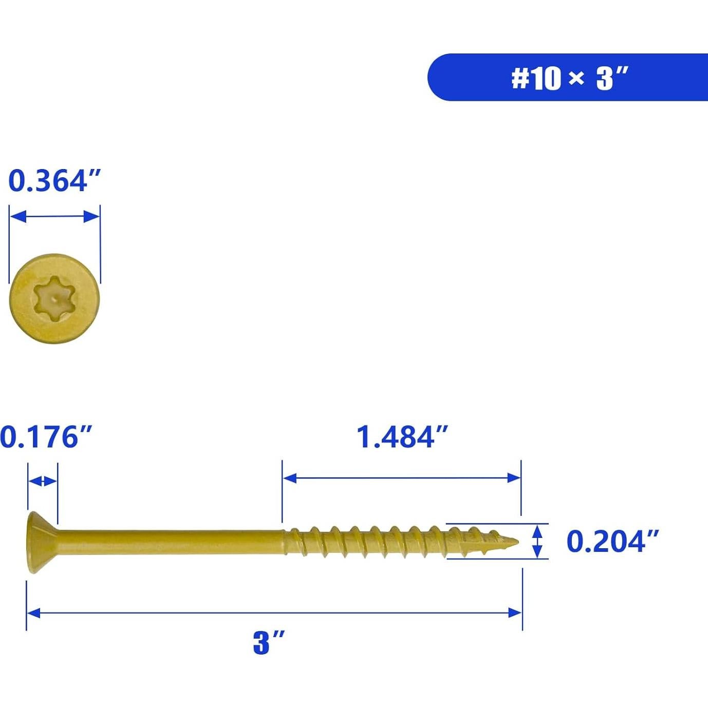Tornillos para Deck JIT Fastener #10 x 7.62 cm 100 Pcs Epoxi