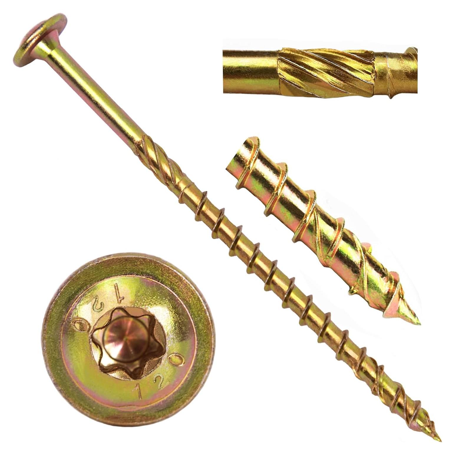 Tornillos de Anclaje 1/4" x 12 cm B1jounie YA 50pcs Zinc Amarillo