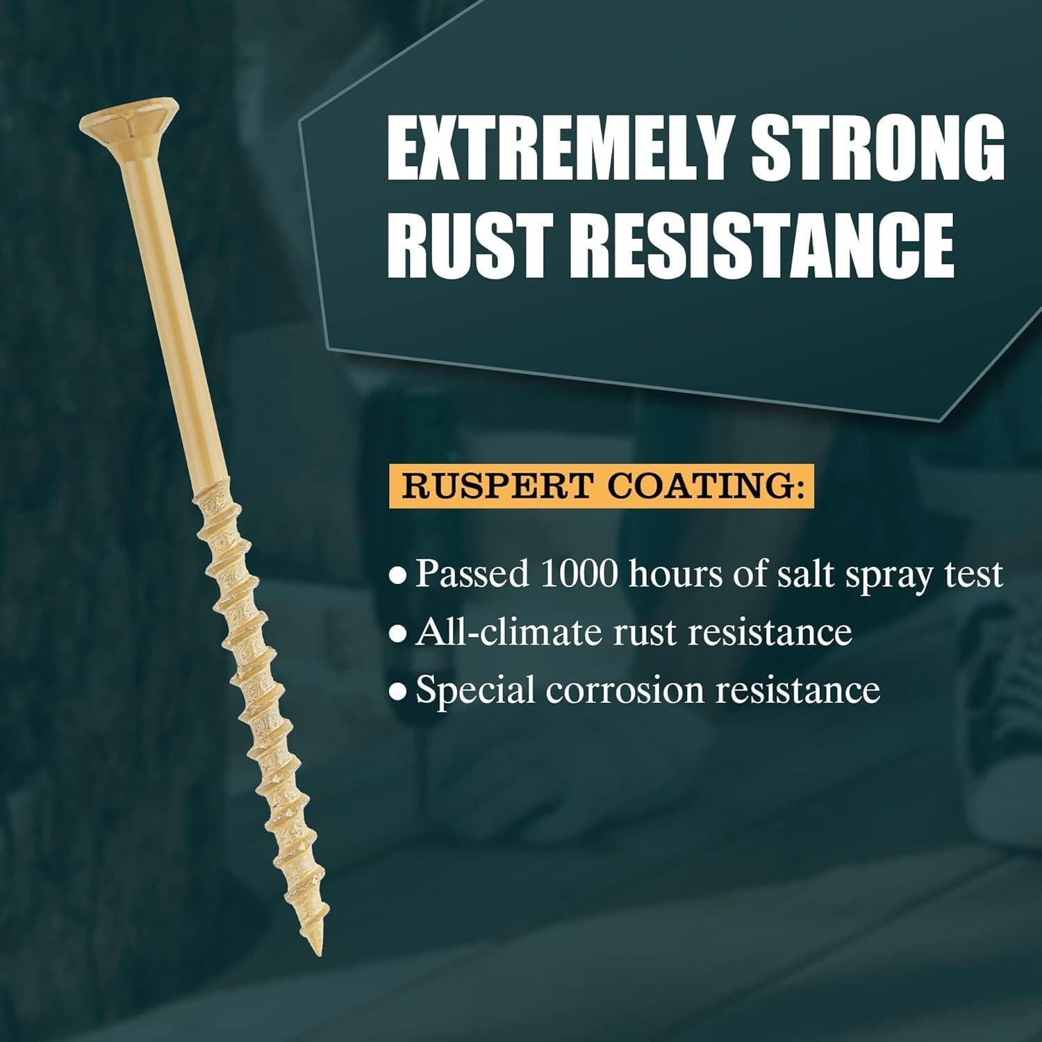 Tornillos para Deck WELLOCKS #8x3.81cm 874 PCS Resistente a la Corrosión