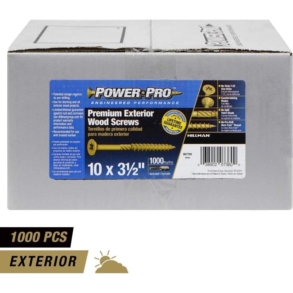Tornillos para Terrazas Power Pro 10 x 89 mm 1000 Piezas