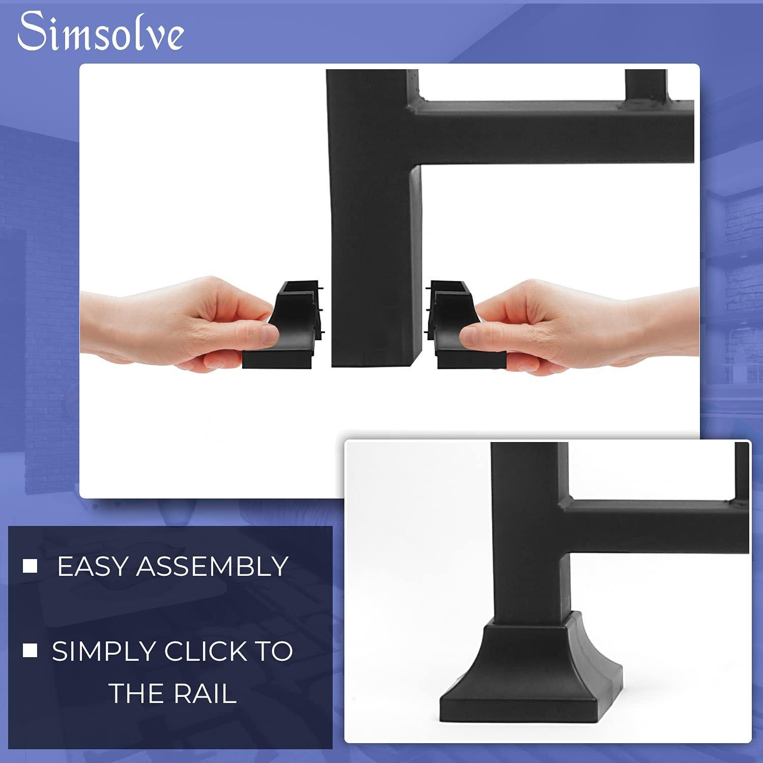 Cubierta de Poste de Deck Simsolve 1.5" Negro ABS Resistente UV