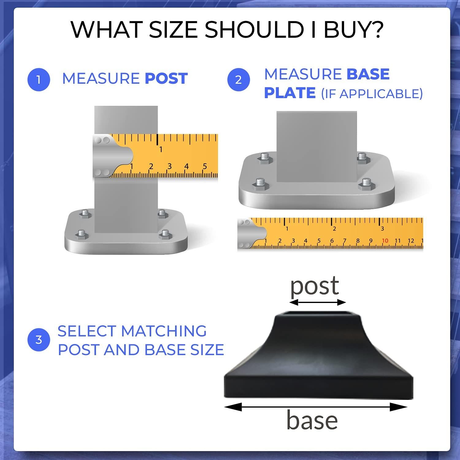 Cubierta de Poste de Deck Simsolve 1.5" Negro ABS Resistente UV