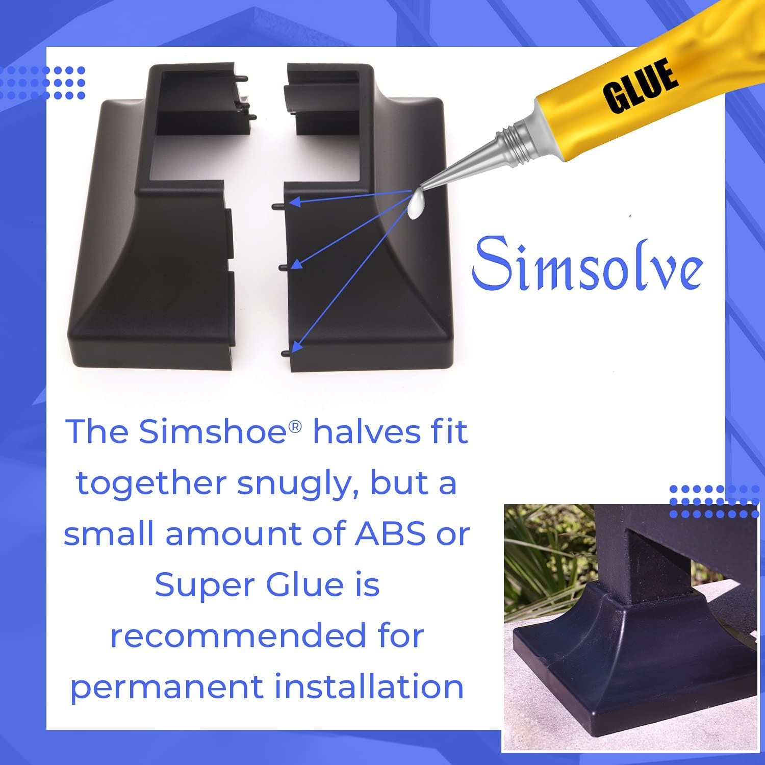 Cubierta de Poste de Deck Simsolve 1.5" Negro ABS Resistente UV