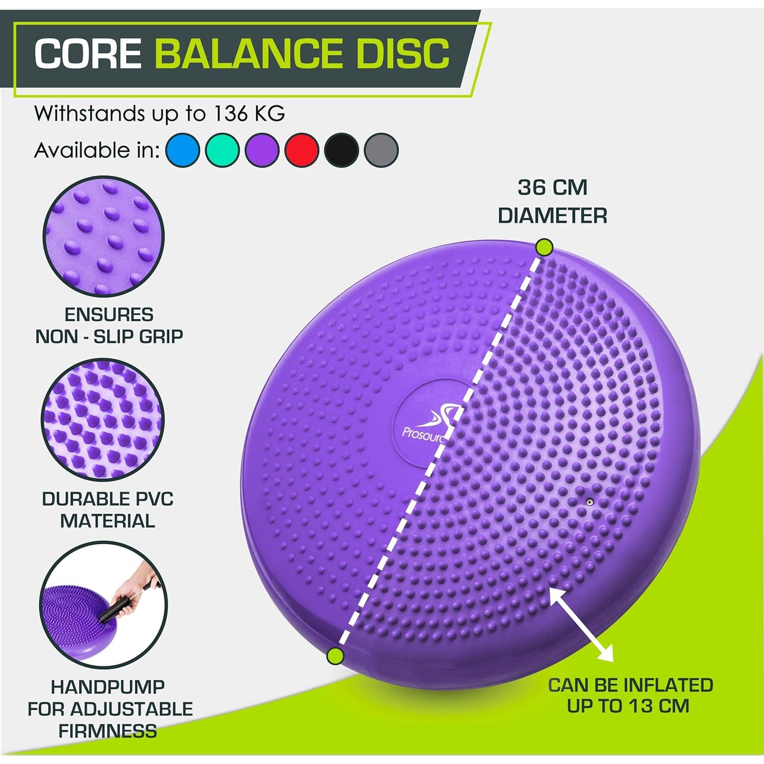 Disco de Equilibrio ProsourceFit 35.56 cm con Bomba - Púrpura