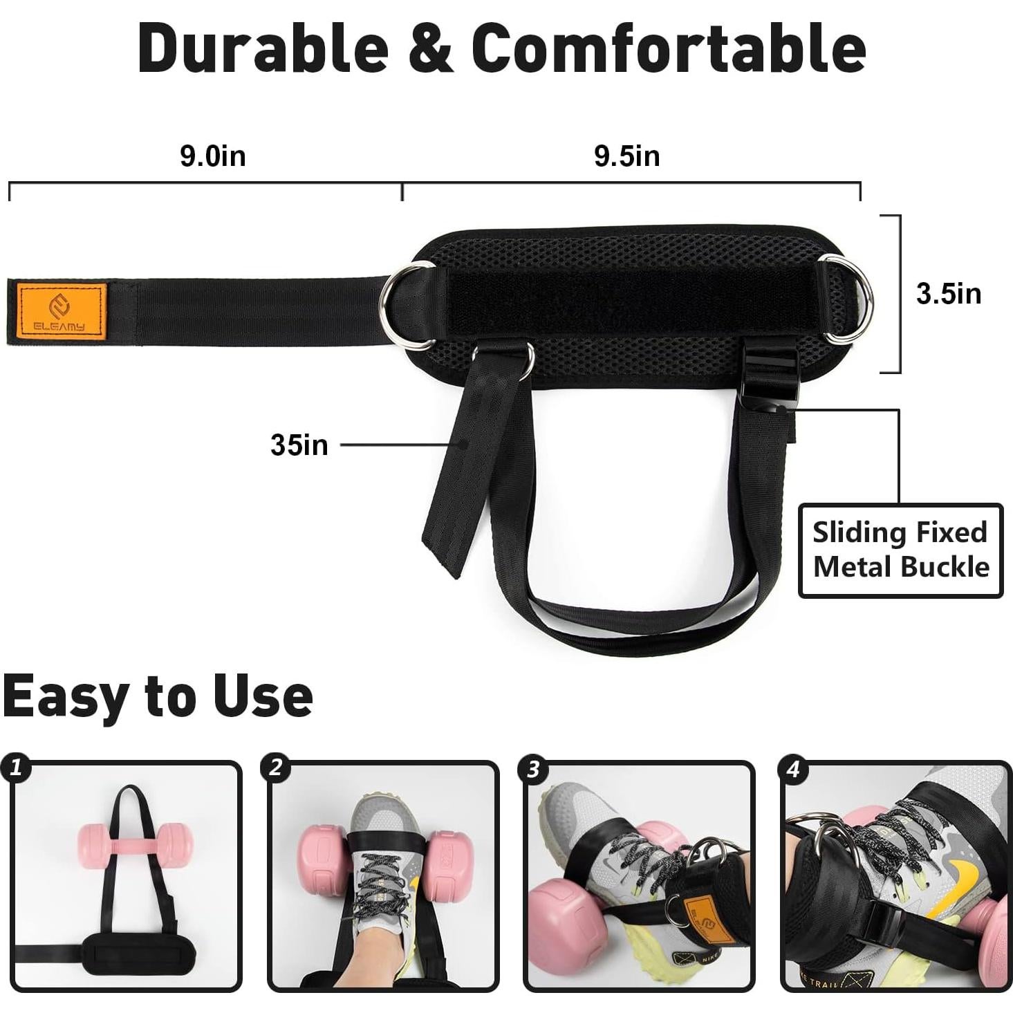 Correas de Tobillo ELEAMY para Pesas y Máquinas de Cable