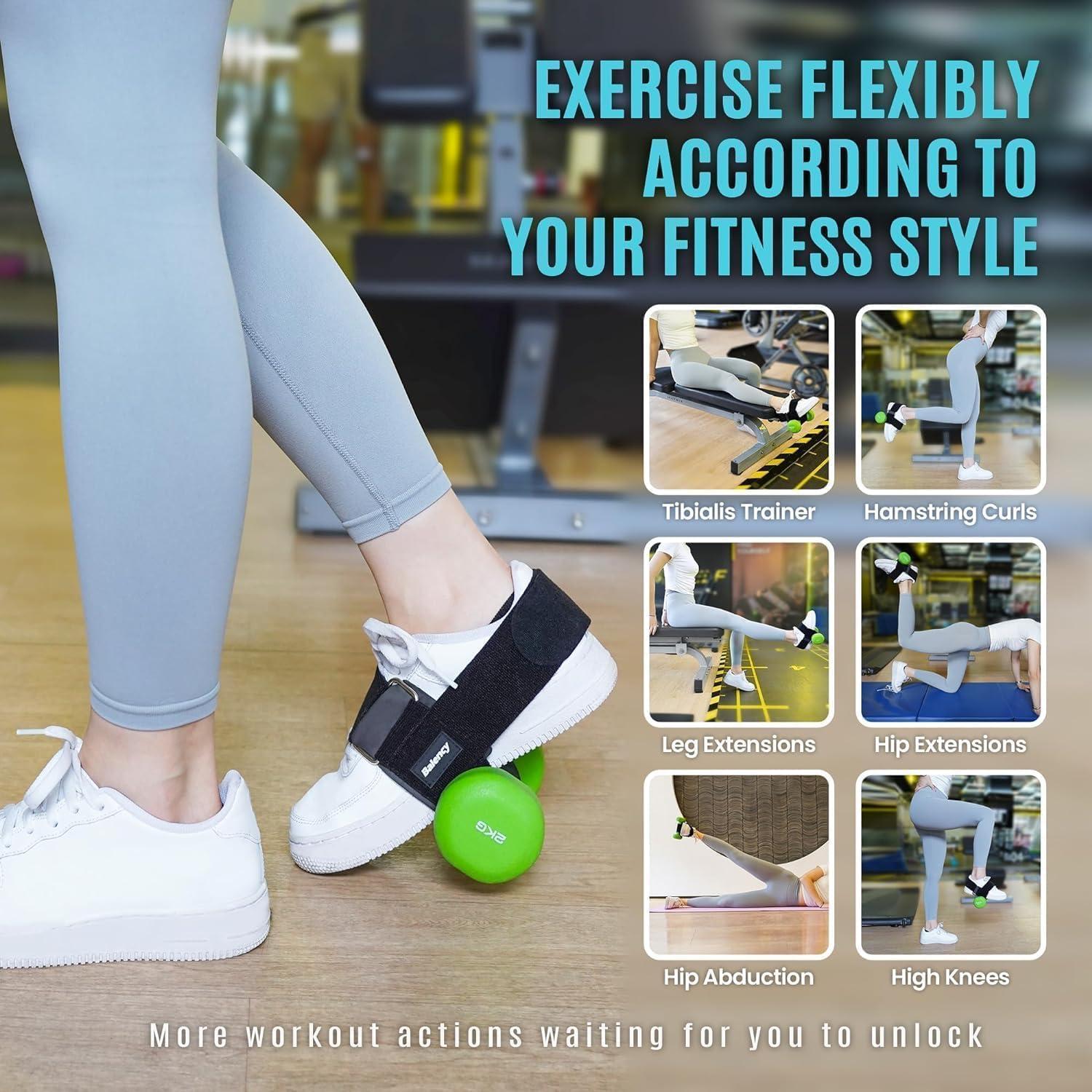 Dumbbell Foot Attachment, Feet Dumbbell Attachment, Foot Weight, Tibialis Trainer, Ankle Straps for Weight Lifting, Leg Workout at Home, Leg Extension, Leg Curl, Hamstring Curls, Adjustable Leg Weight