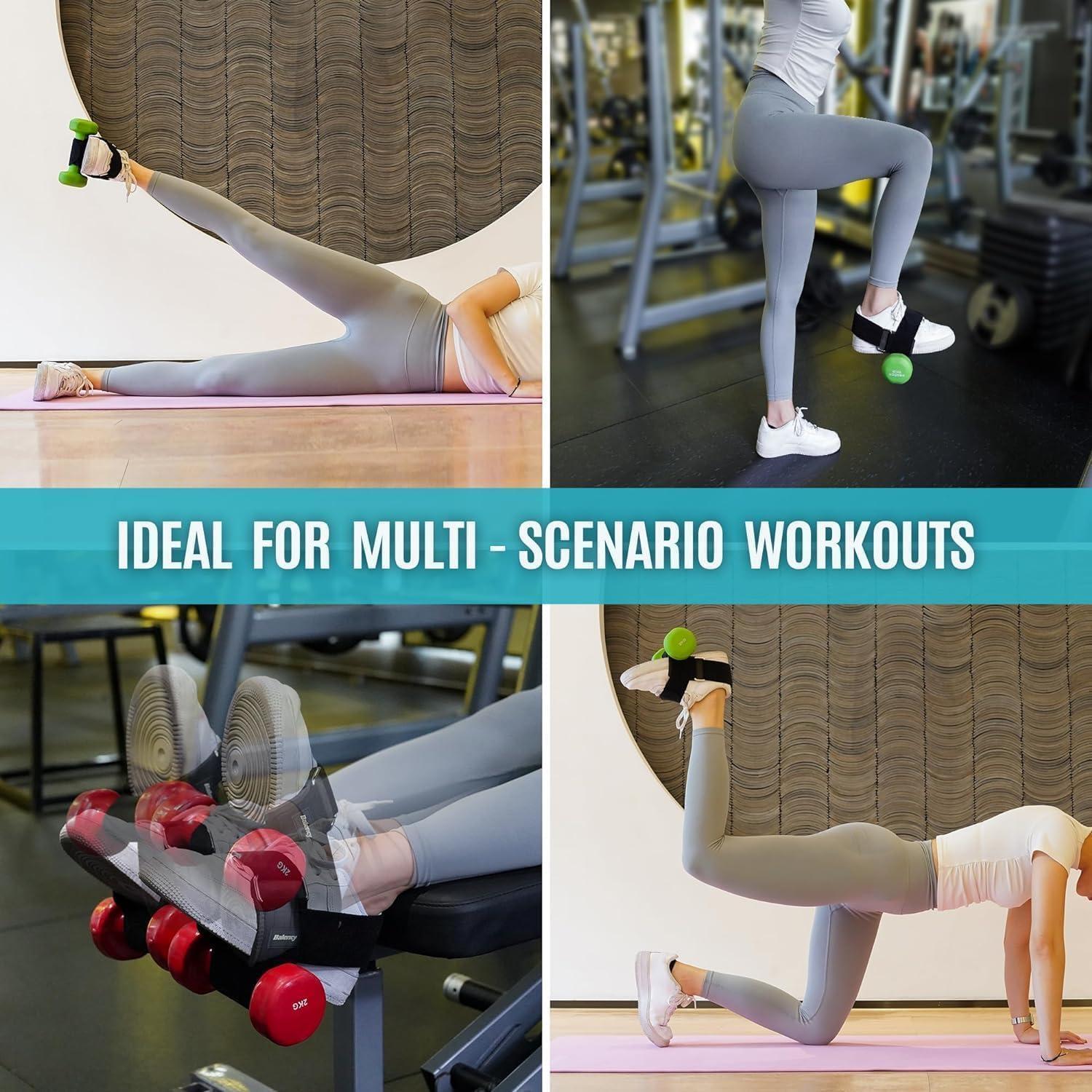 Dumbbell Foot Attachment, Feet Dumbbell Attachment, Foot Weight, Tibialis Trainer, Ankle Straps for Weight Lifting, Leg Workout at Home, Leg Extension, Leg Curl, Hamstring Curls, Adjustable Leg Weight