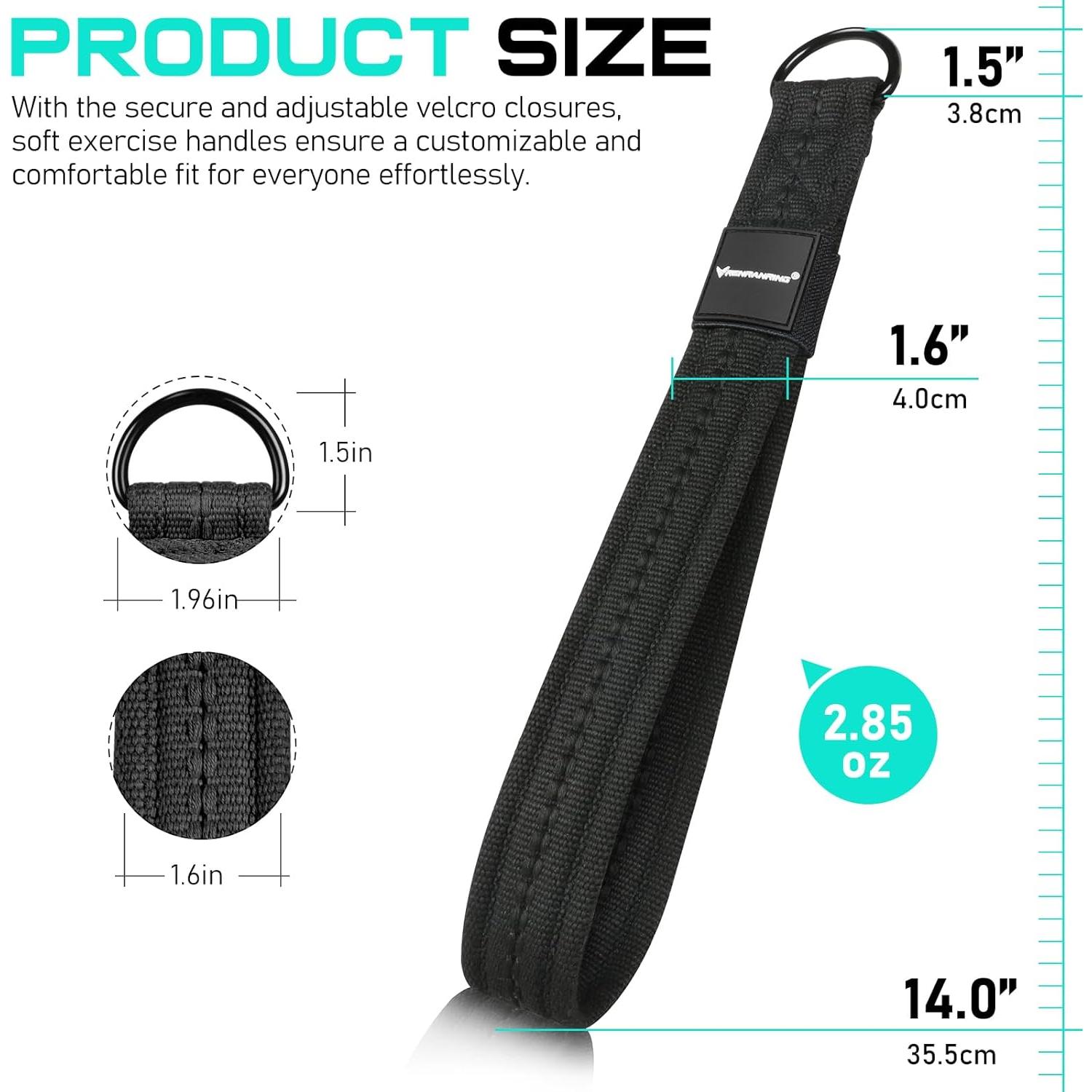 Mango de Cable para Tríceps RENRANRING 33cm Negro