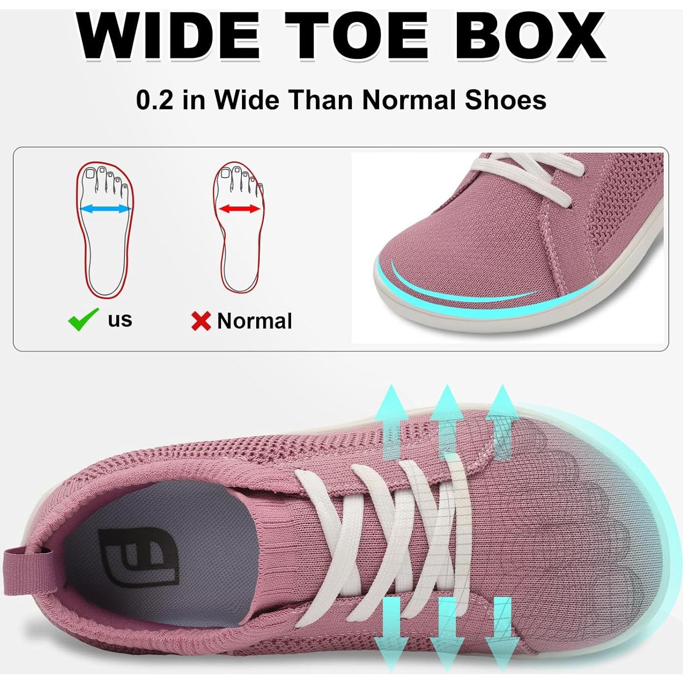 Zapatos Minimalistas JOINFREE Mujer 7 Ancho Púrpura Transpirables