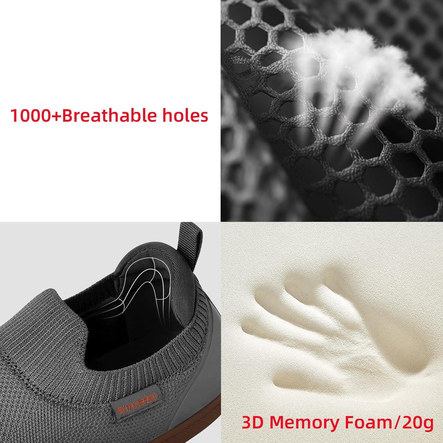 Zapatos Minimalistas Hombre BUHCFBO Punta Ancha Caída Cero