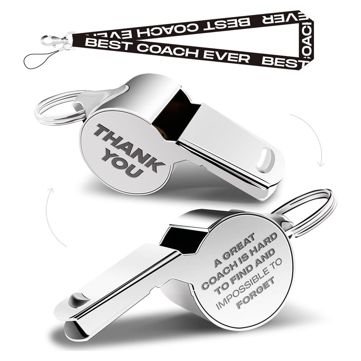 Silbato de Acero Inoxidable QIBAJIU con Cordón - Regalo para Entrenadores