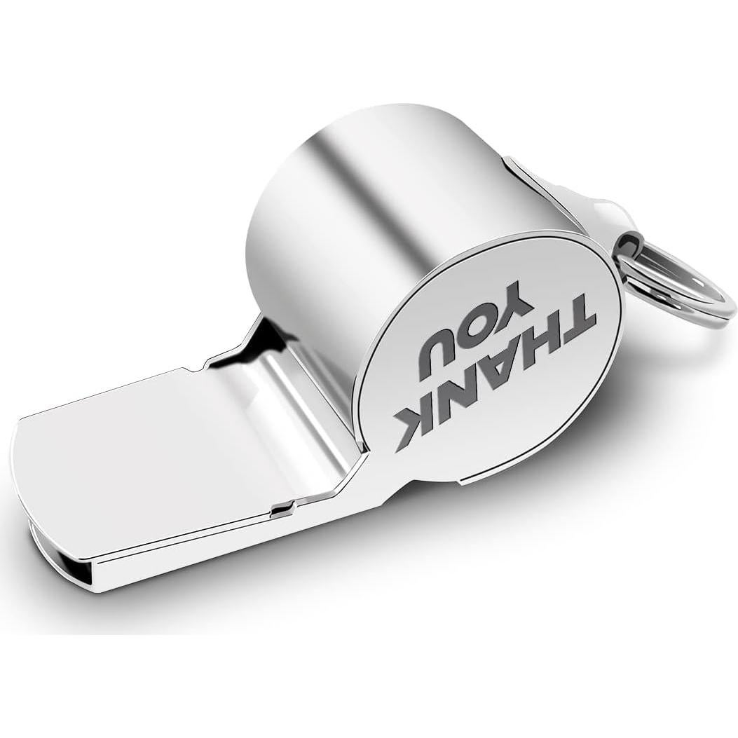Silbato de Acero Inoxidable QIBAJIU con Cordón - Regalo para Entrenadores