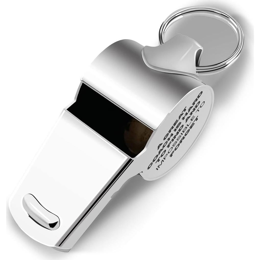 Silbato de Acero Inoxidable QIBAJIU con Cordón - Regalo para Entrenadores