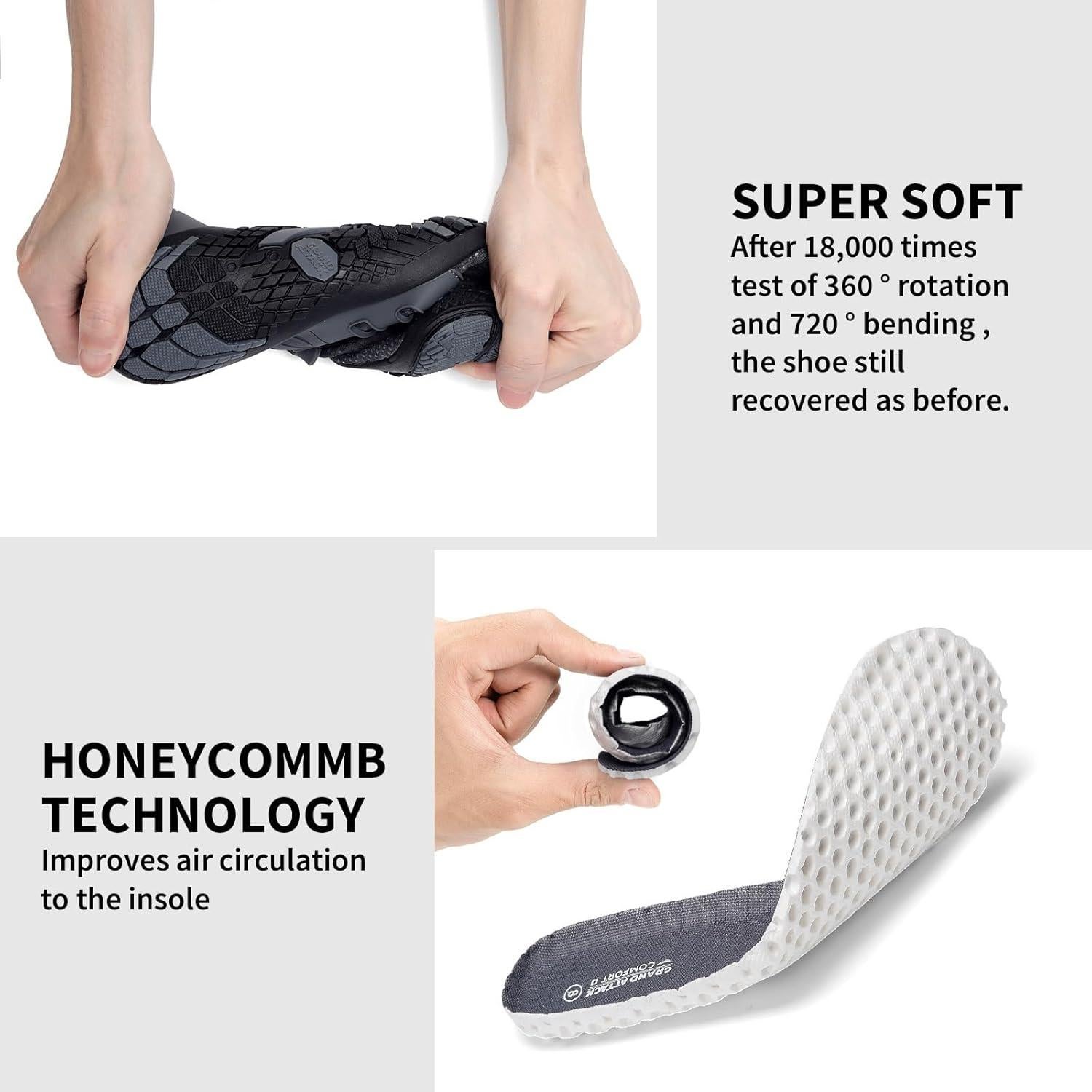 Zapatos Barefoot Hombre Grand Attack Zt608-2 Gris Oscuro 11 Ancho