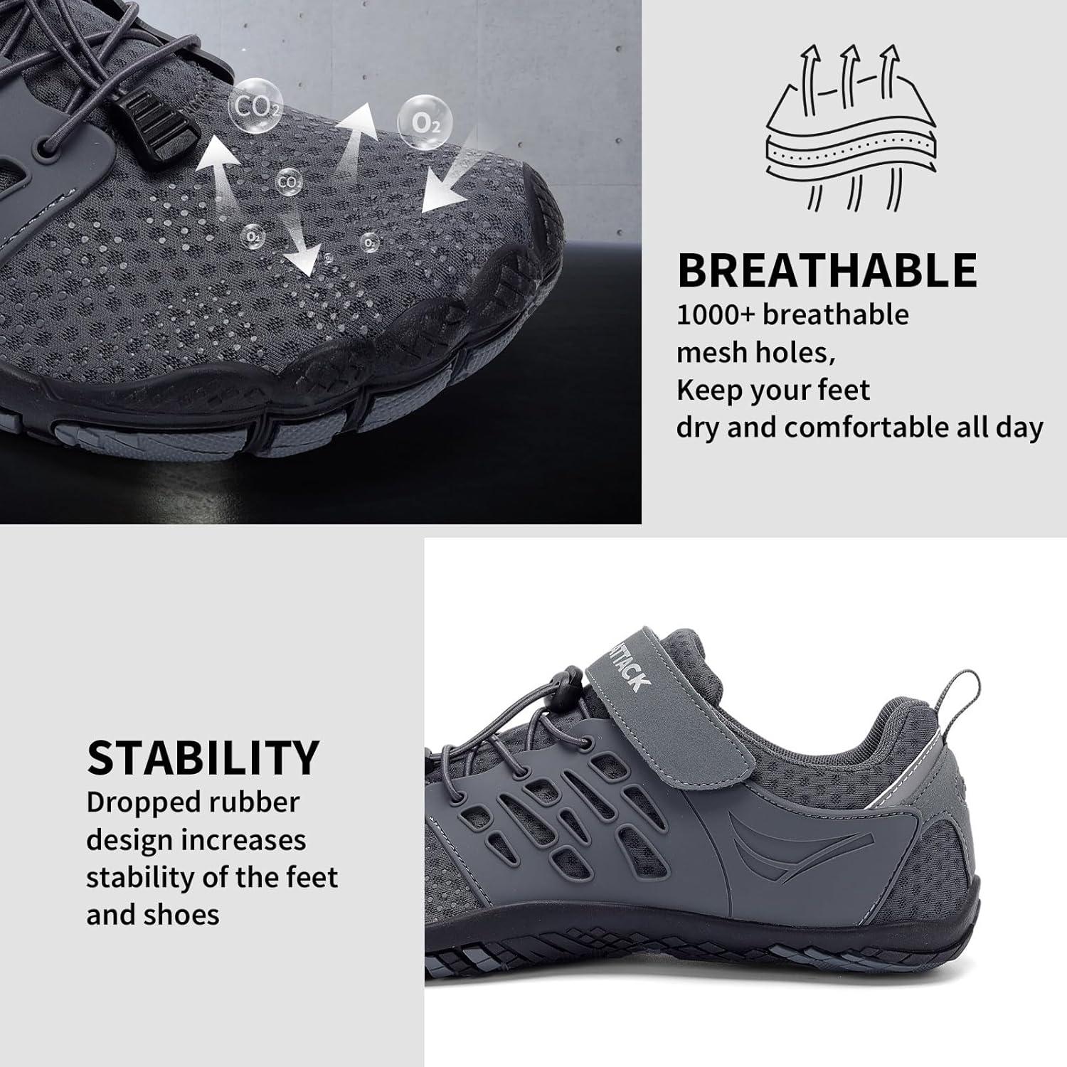 Zapatos Barefoot Hombre Grand Attack Zt608-2 Gris Oscuro 11 Ancho