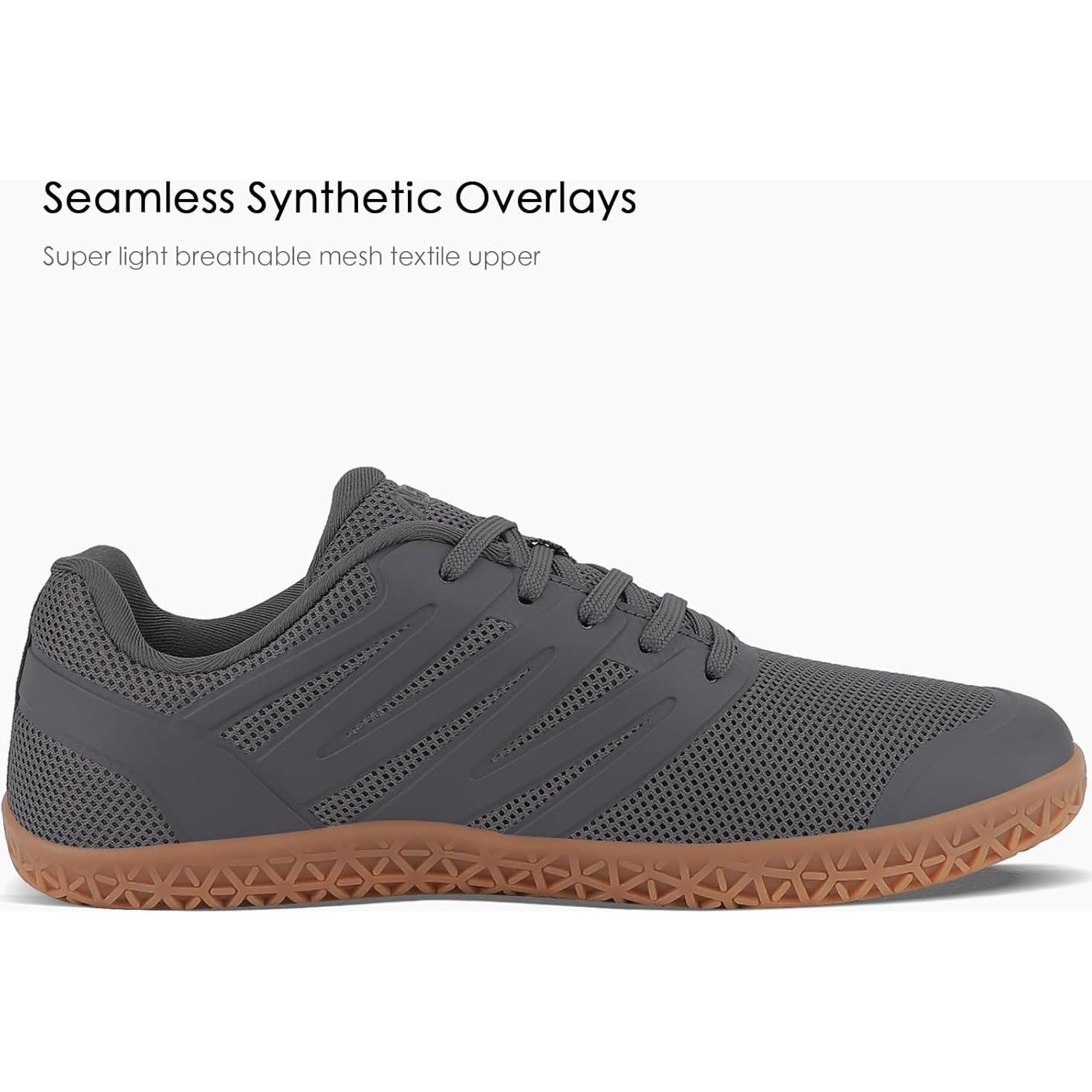 Zapatos Minimalistas ASITVO para Hombre, Suela Plana Ancha, Gris