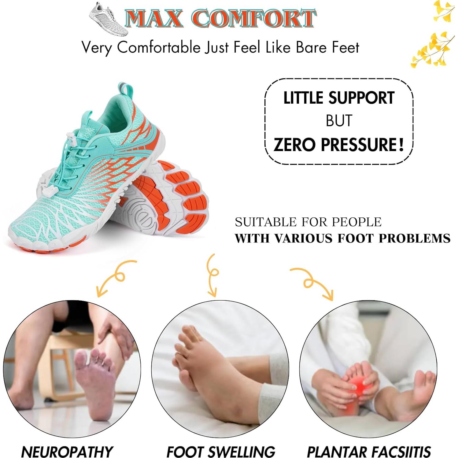 Zapatos Barefoot HiGropcore Minimalistas Unisex 8M/7H Azul Cian/Naranja