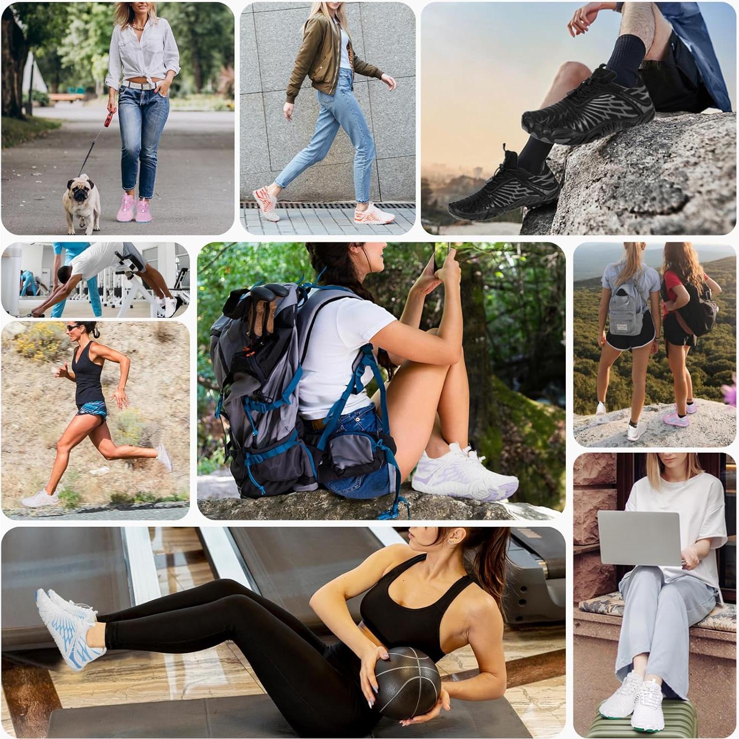 Zapatos Barefoot HiGropcore Minimalistas Unisex 8M/7H Azul Cian/Naranja