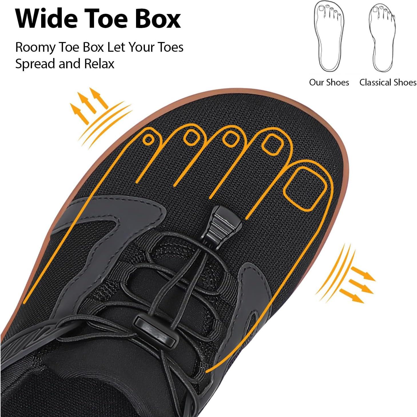 Zapatos Barefoot MeXYZ Unisex Minimalistas Suela Cero Negro