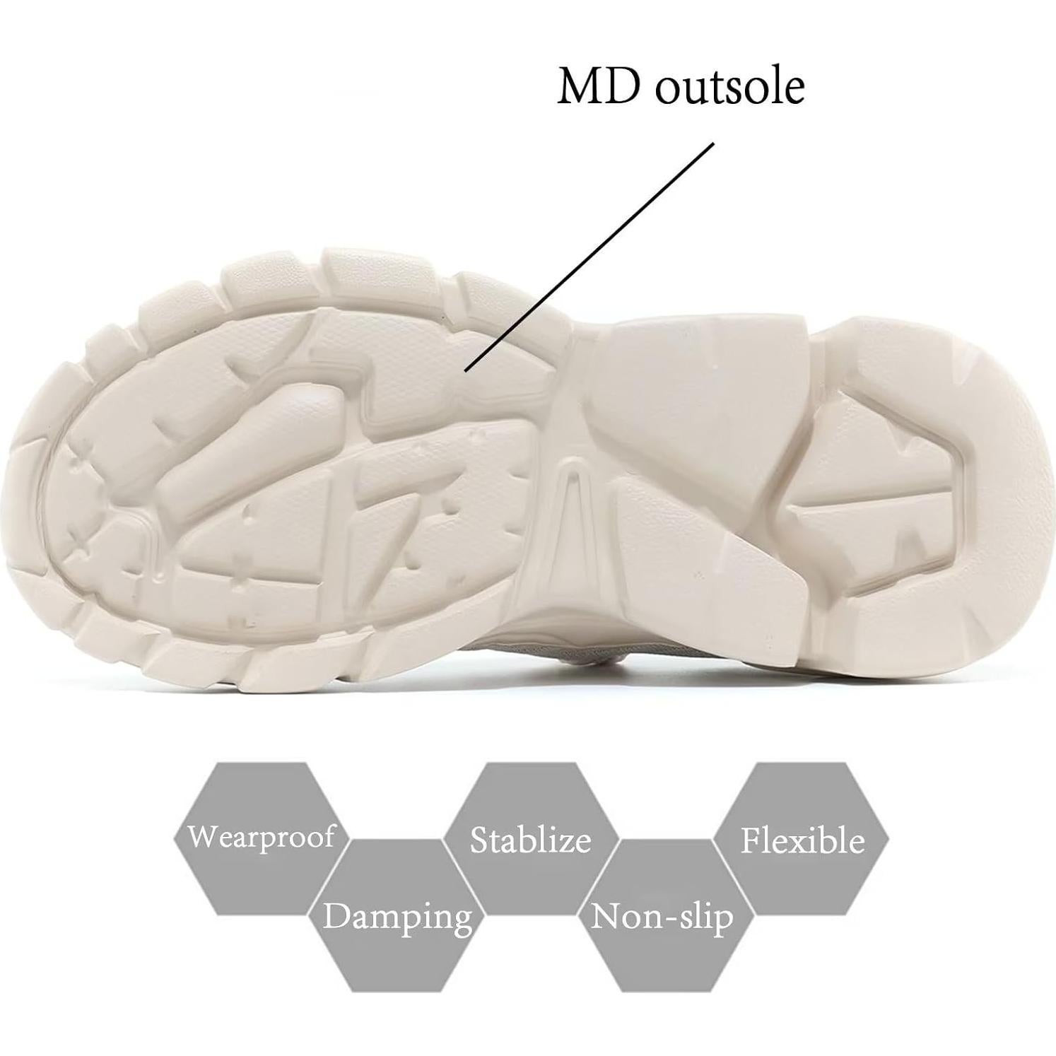 Zapatos de Correr para Mujeres Slip-on Ligeros Beige 36 EU