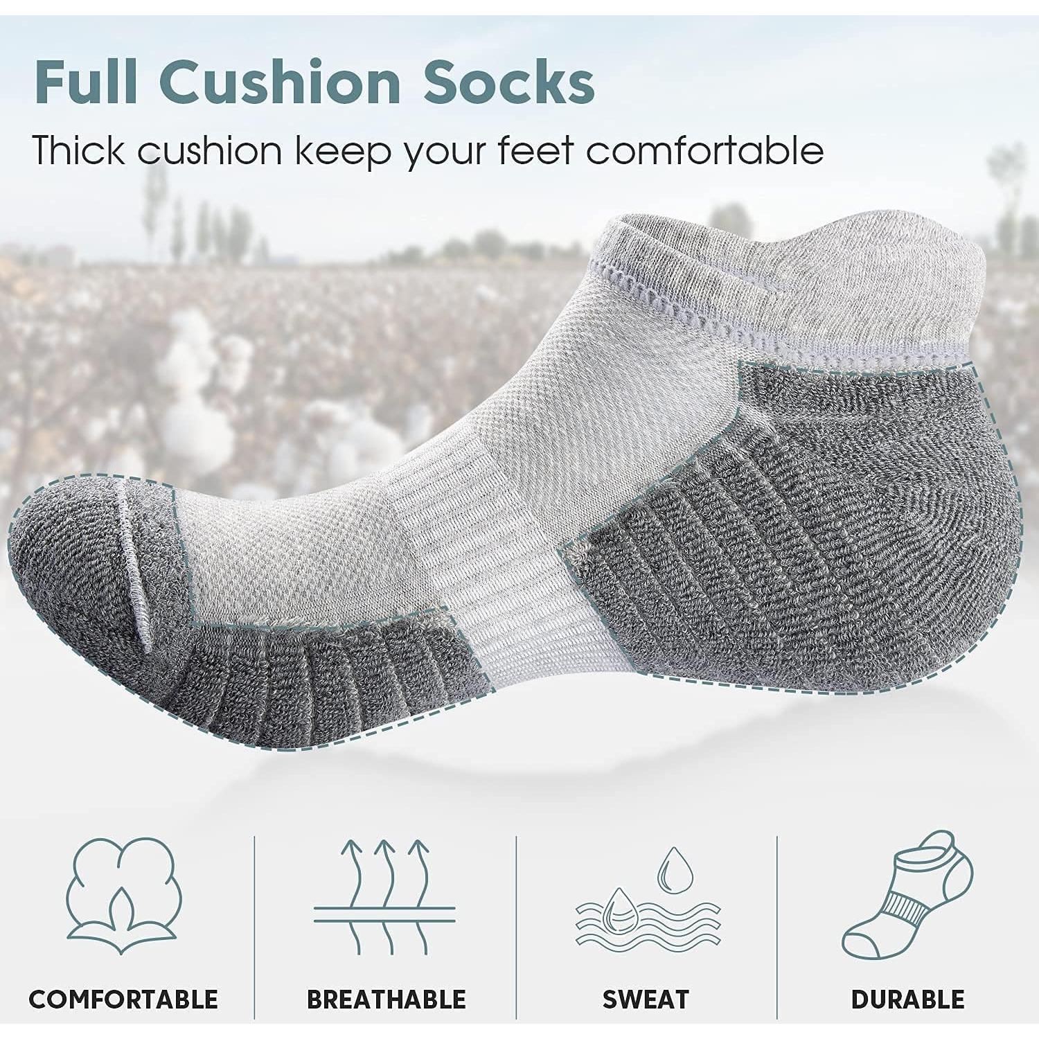 Calcetines Deportivos TANSTC Antideslizantes 6 Pares Unisex