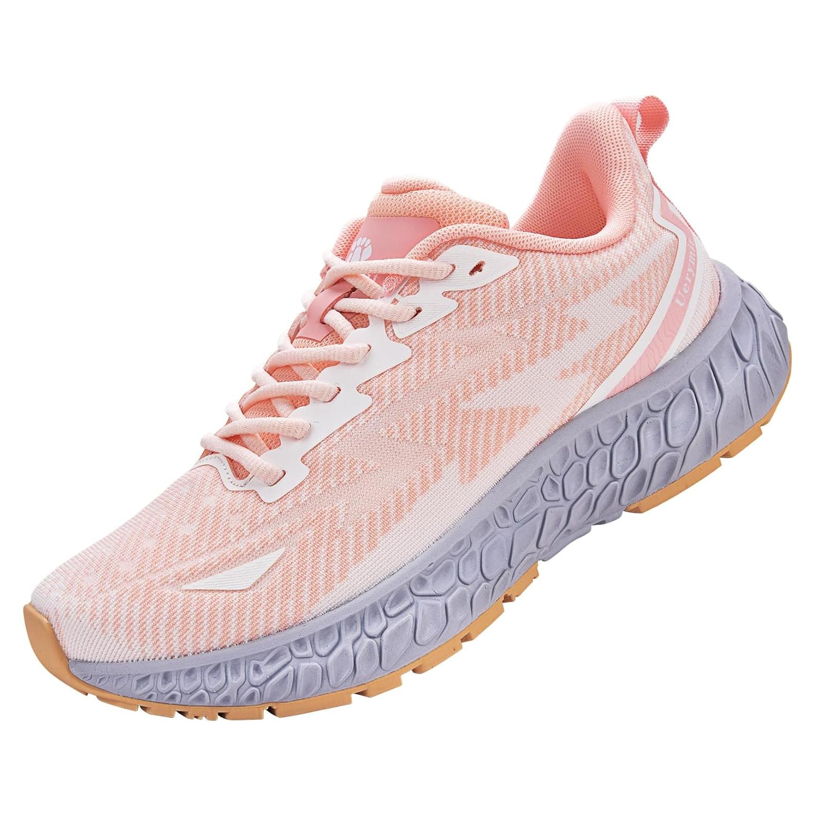 Zapatos de caminar Uerymit para mujeres 5 Rosa ligeros y cómodos