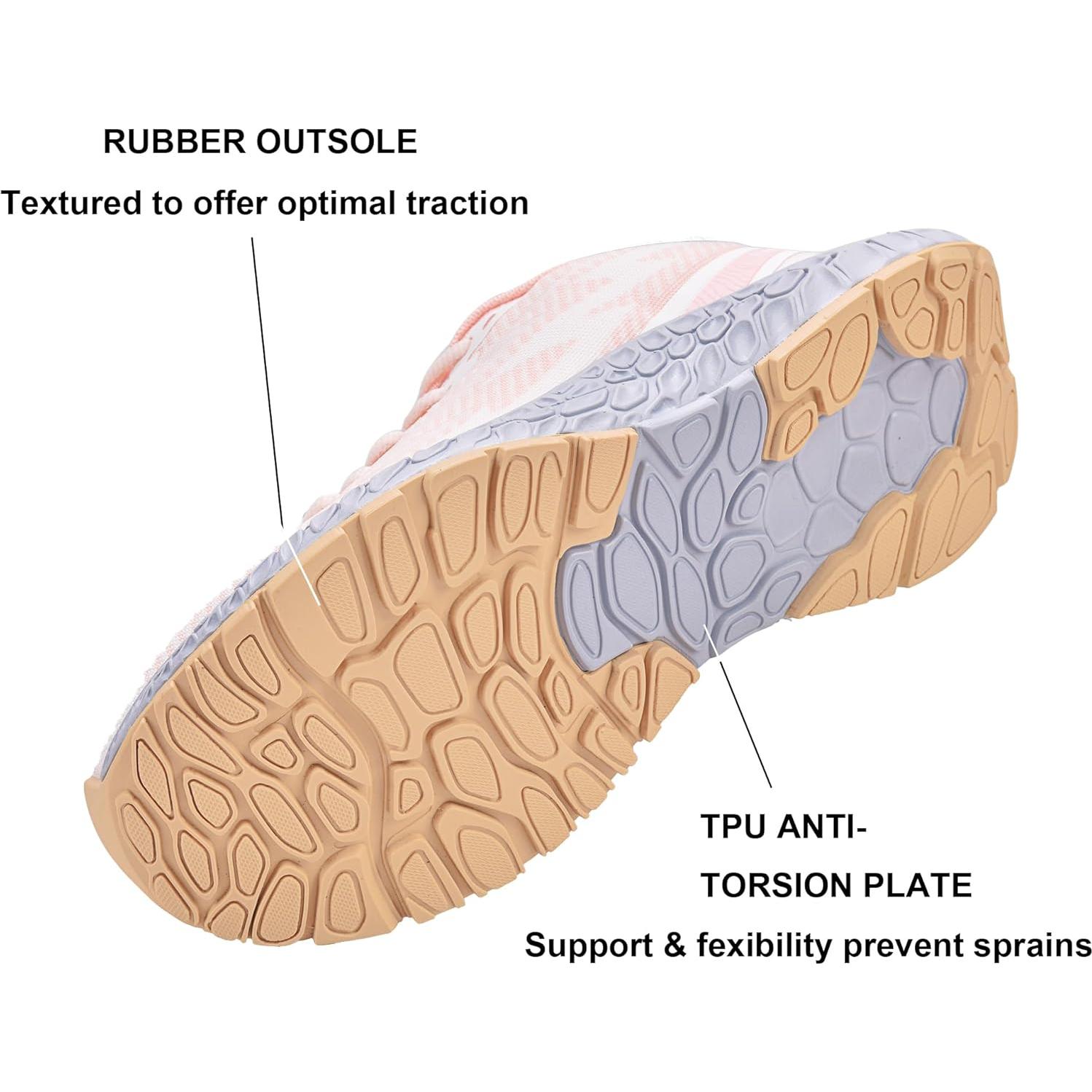 Zapatos de caminar Uerymit para mujeres 5 Rosa ligeros y cómodos
