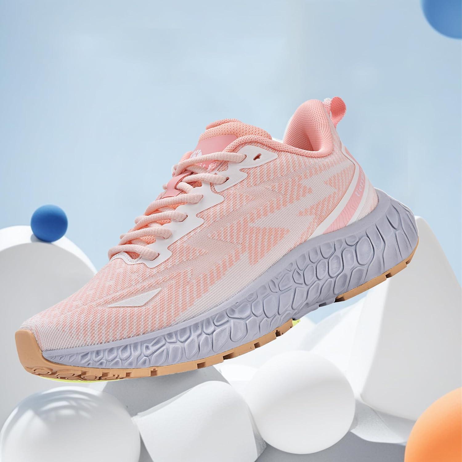 Zapatos de caminar Uerymit para mujeres 5 Rosa ligeros y cómodos