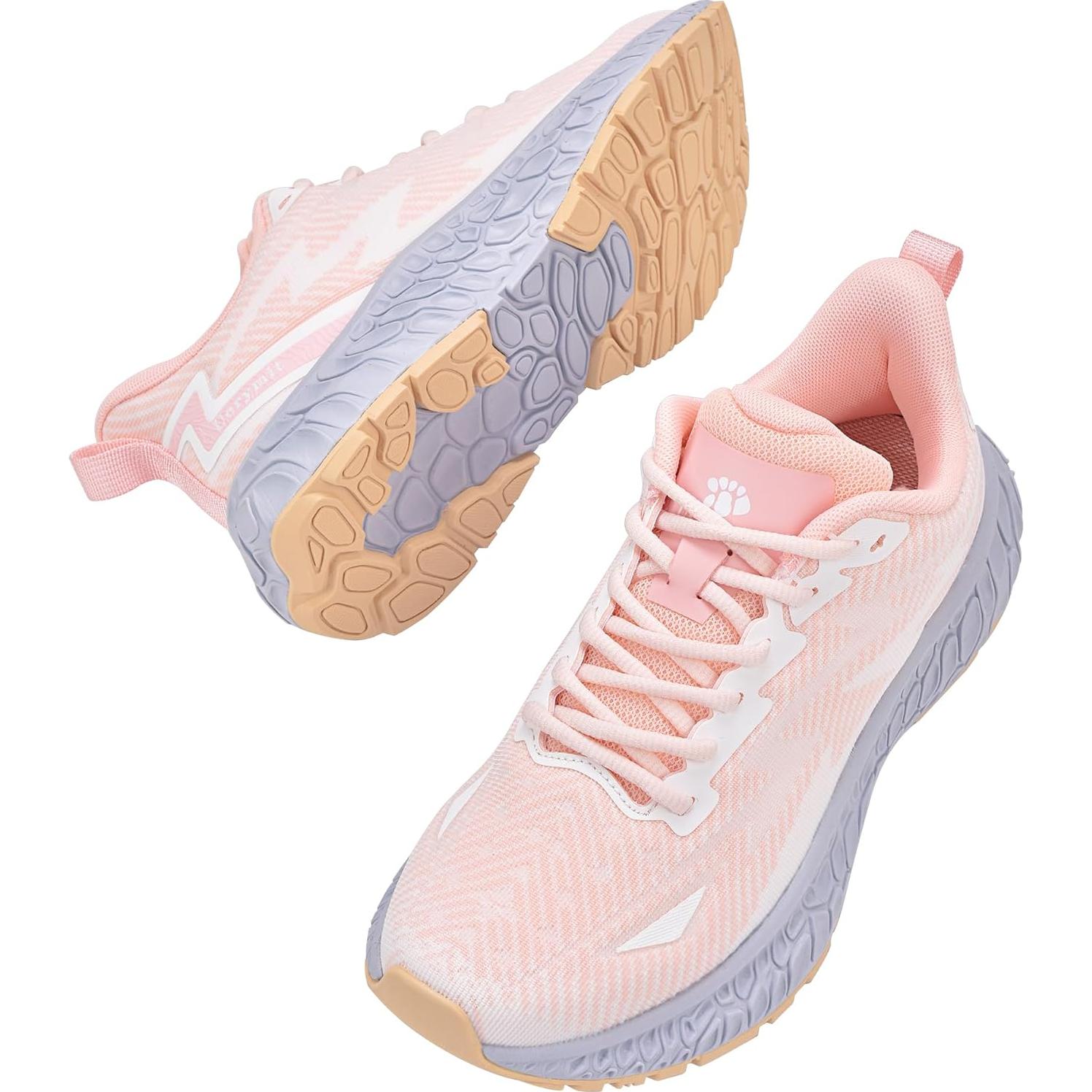 Zapatos de caminar Uerymit para mujeres 5 Rosa ligeros y cómodos